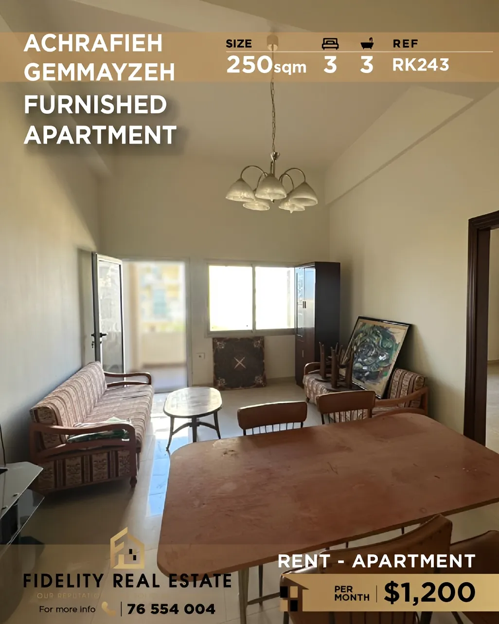 Apartment for rent in Achrafieh, Beirut, Lebanon
