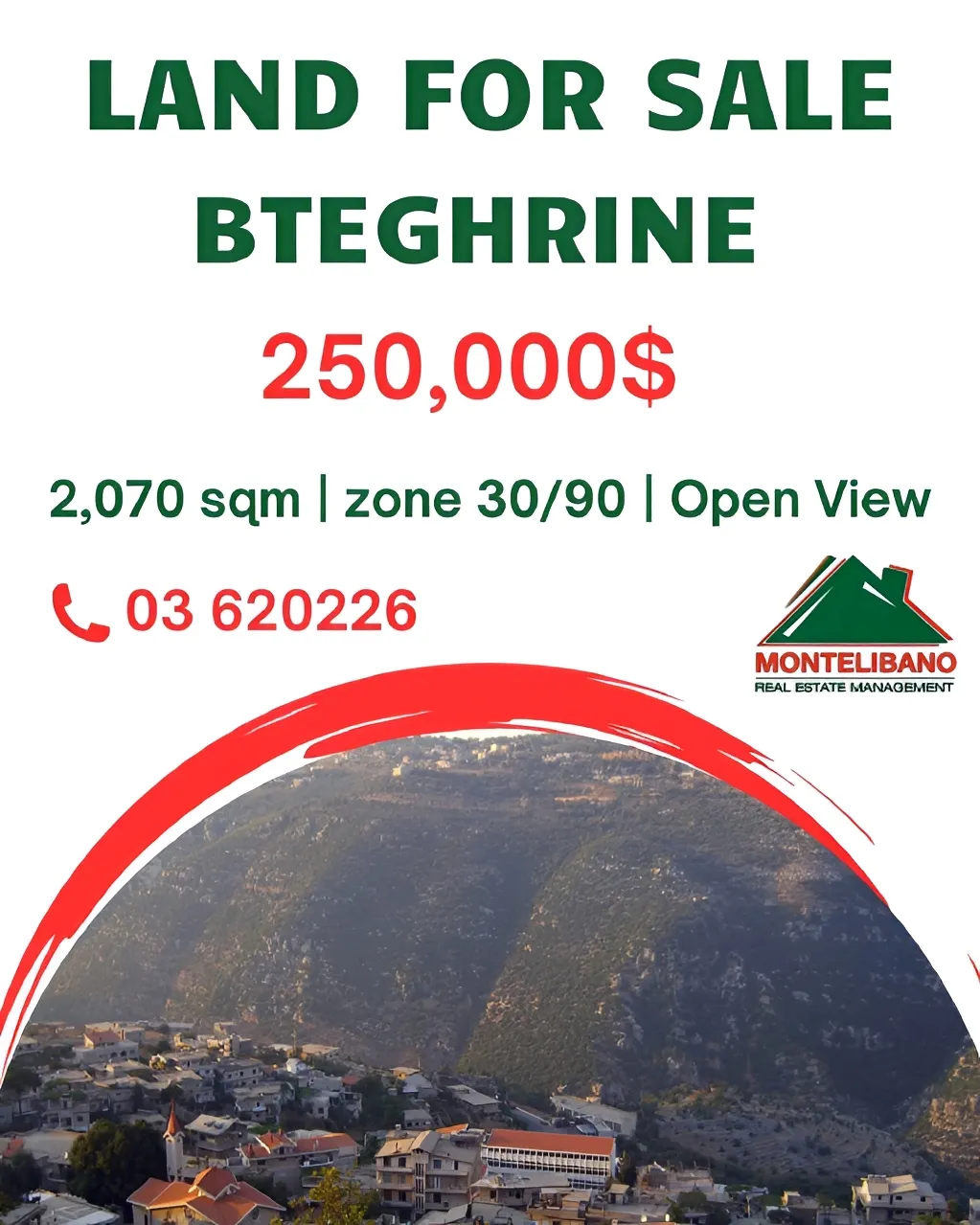 Residential Land for sale in Bteghrine, Lebanon