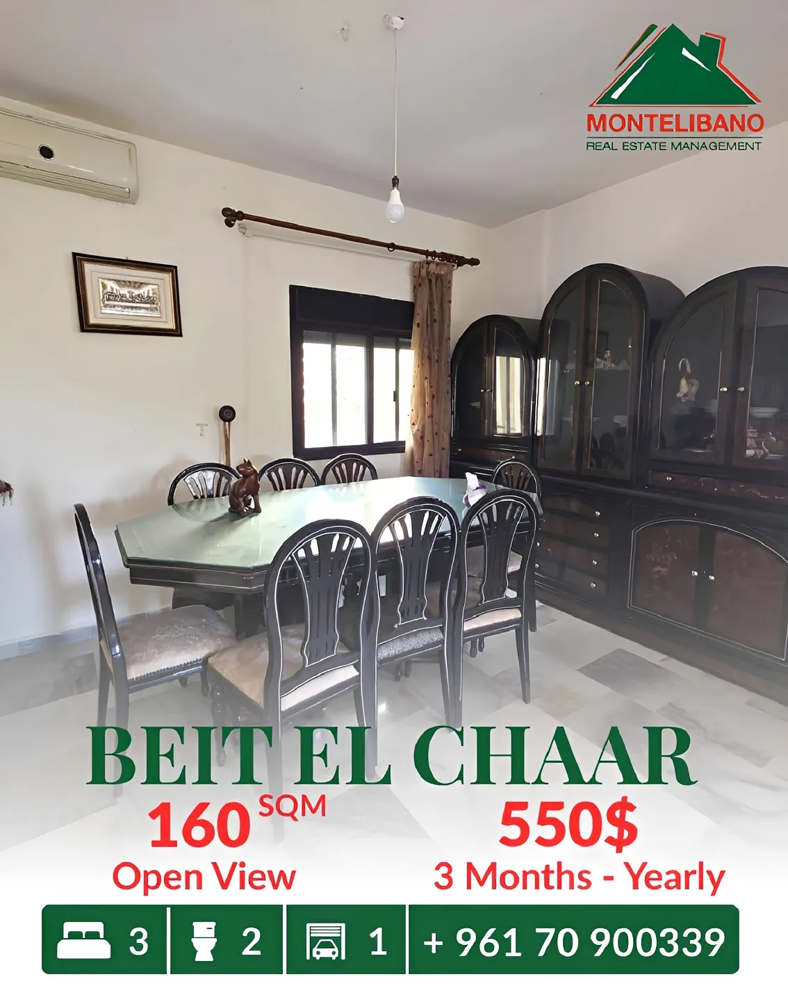 Apartment for rent in Beit El Chaar, Lebanon