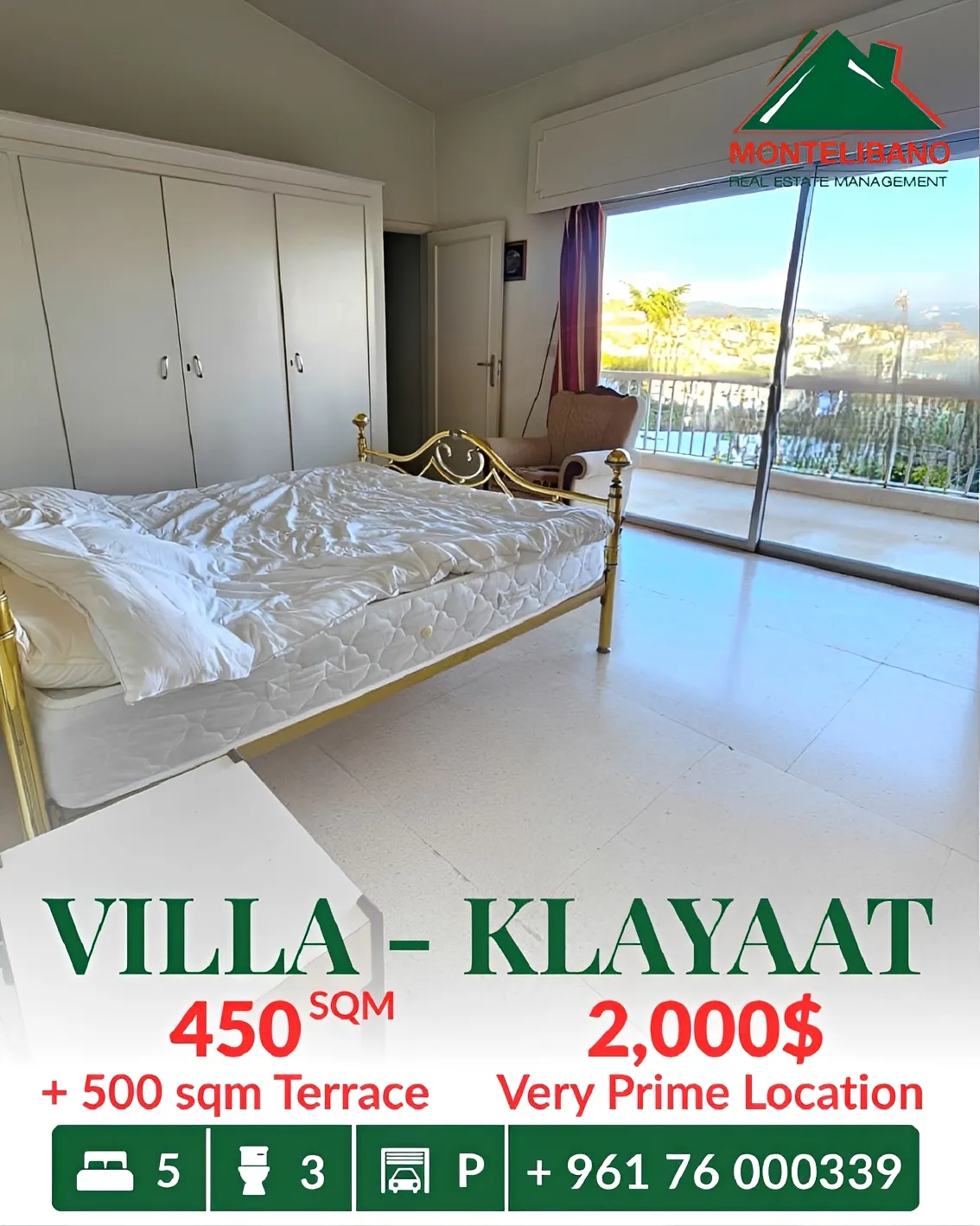 Villa for rent in Qlayaat, Lebanon