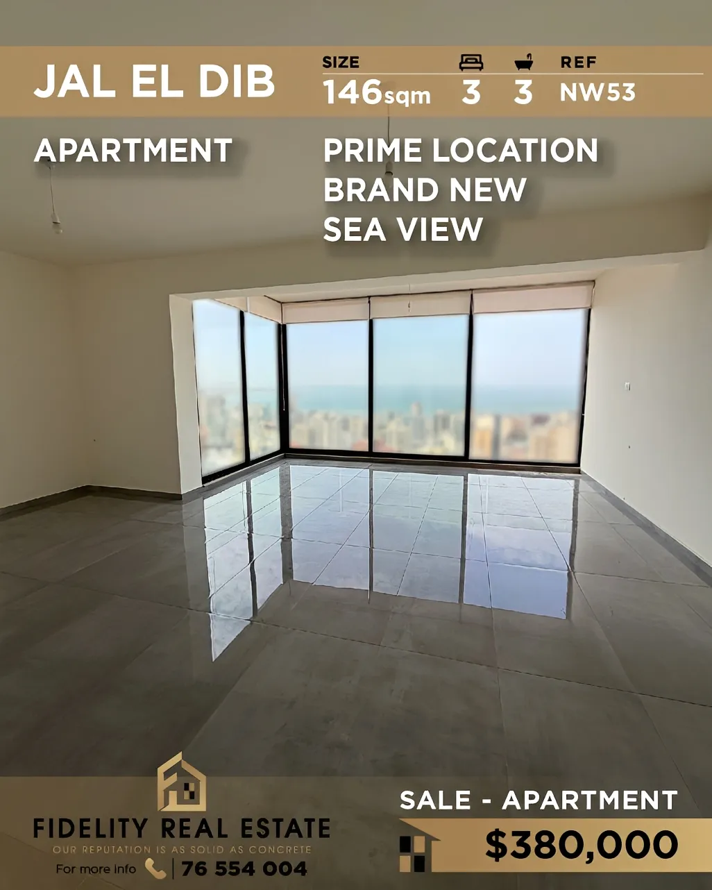 Apartment for sale in Jal El Dib, Lebanon - 3 bed, 3 bath