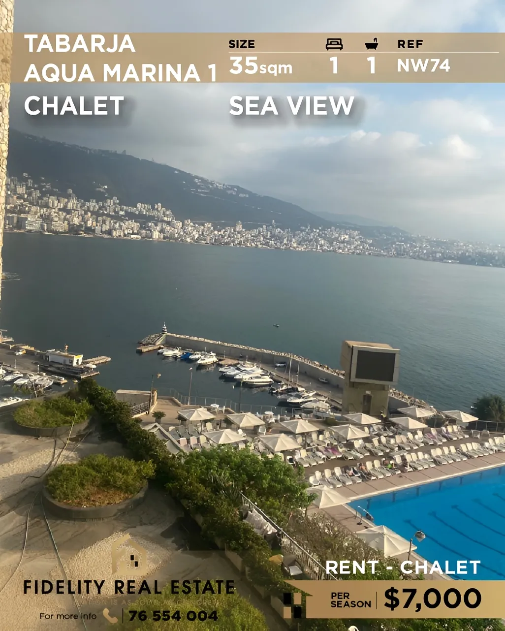 Chalet for rent in Tabarja, Lebanon - 1 bed, 1 bath
