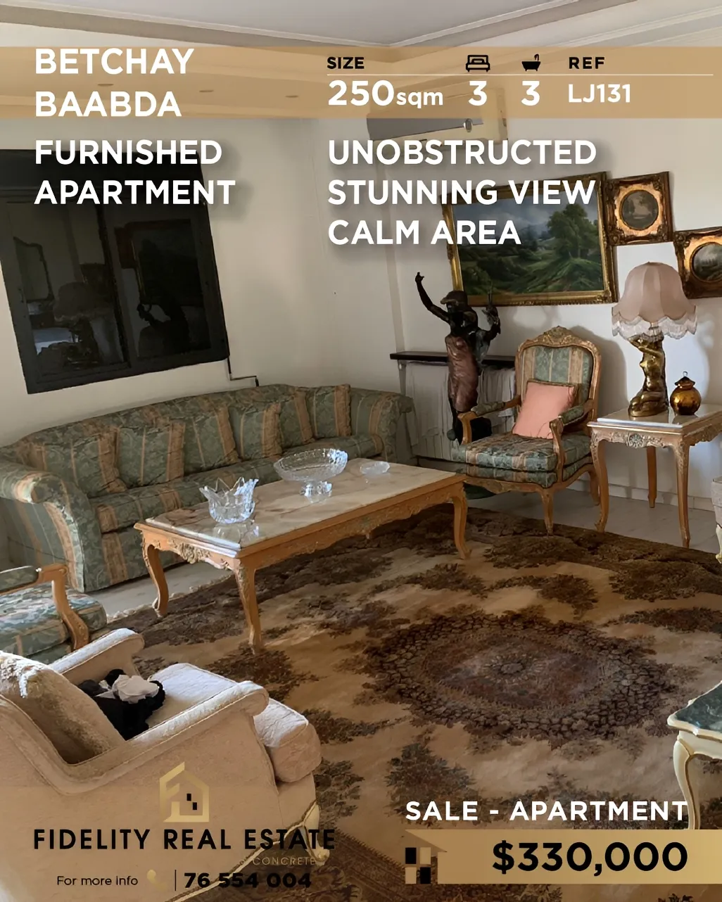 Apartment for sale in Boutchay, Lebanon - 3 bed, 3 bath