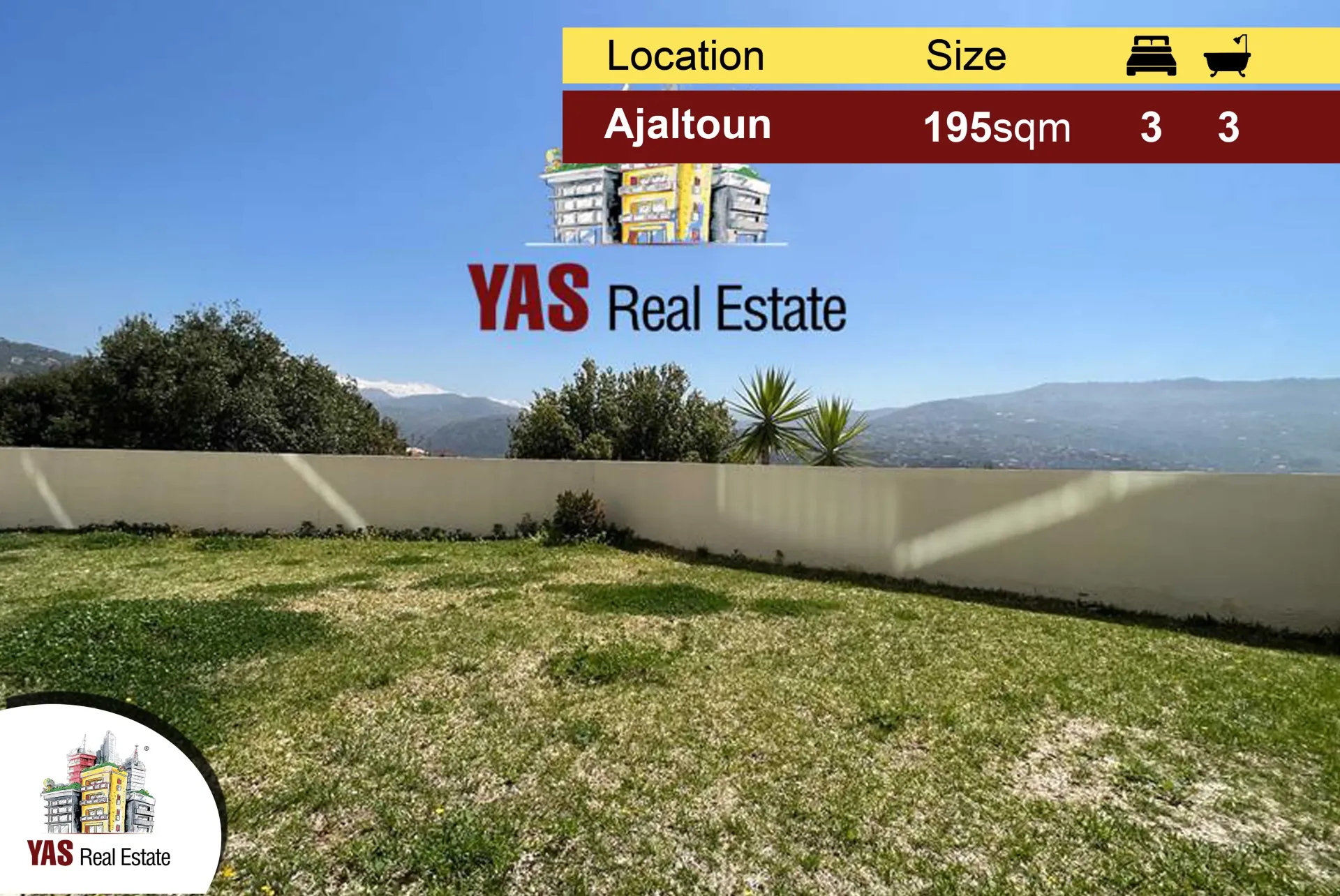 Apartment for Sale in Ajaltoun - 3 bed, 3 bath