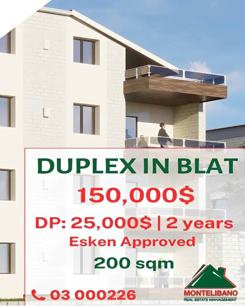 Duplex for sale in Blat, Lebanon