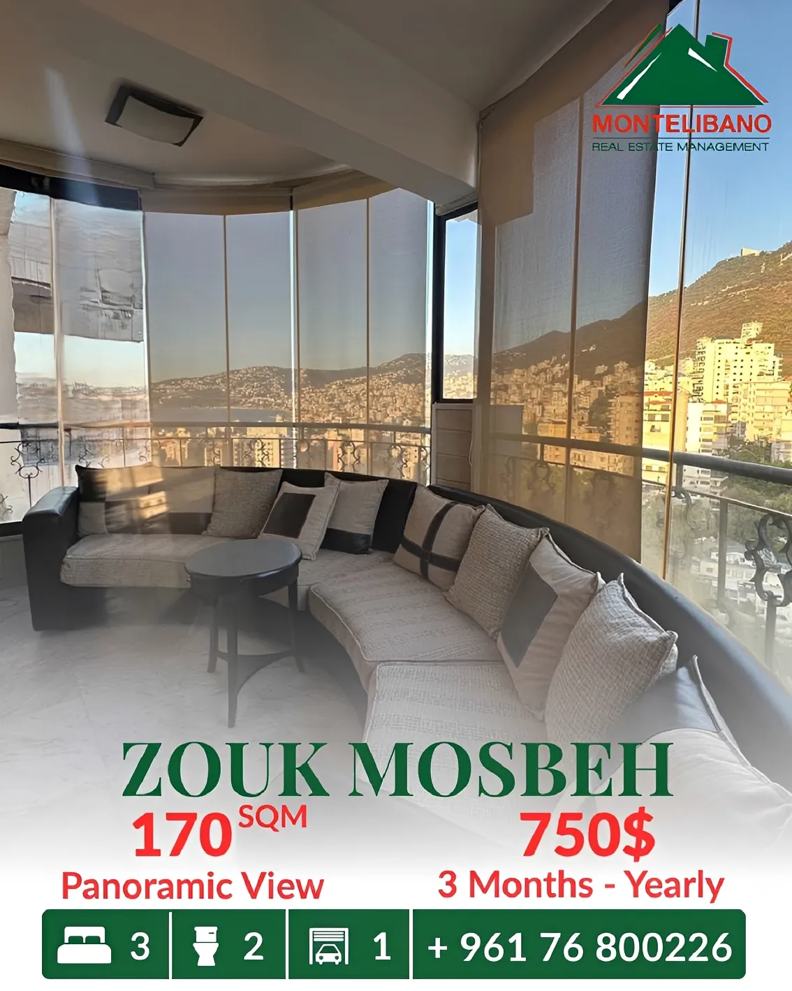 Apartment for rent in Zouk Mosbeh, Lebanon