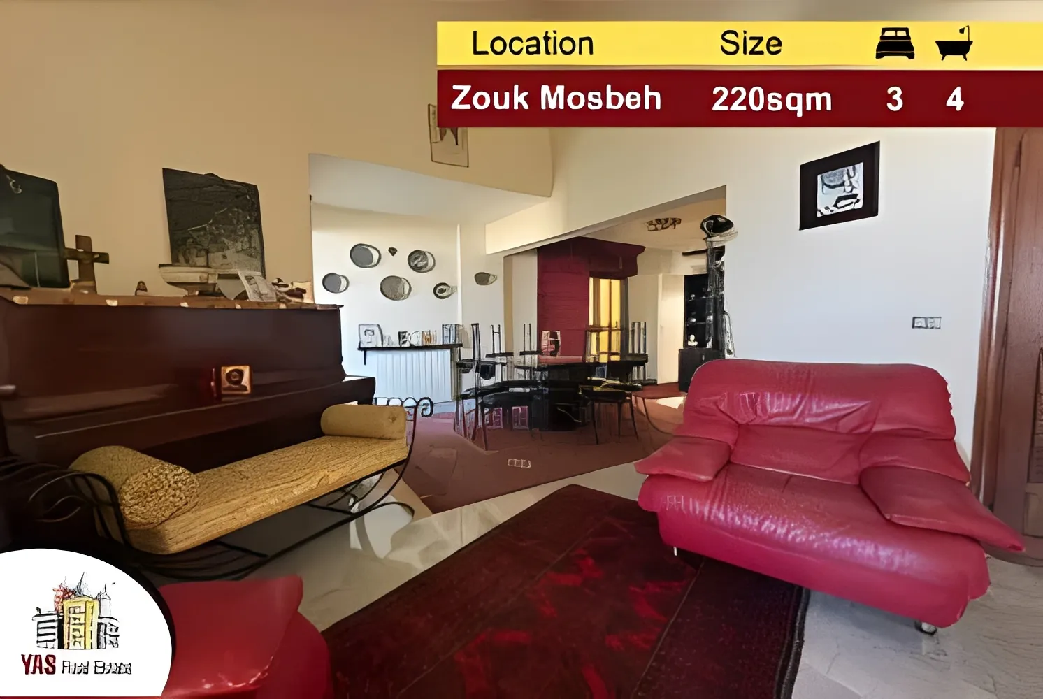 Apartment for Sale in Zouk Mosbeh - 3 bed, 4 bath