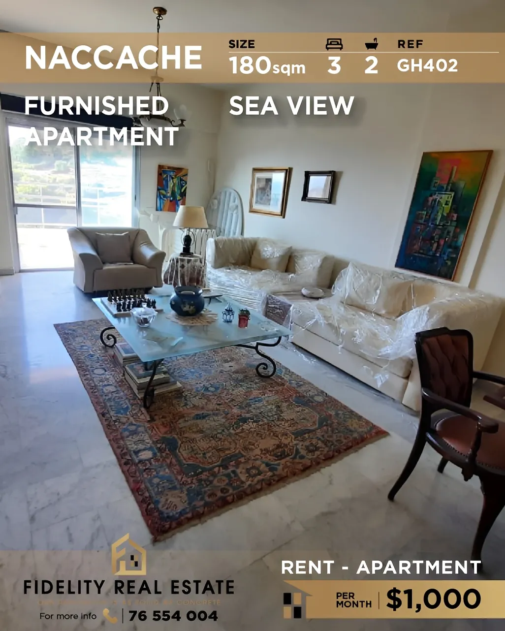 Apartment for rent in Naqqache, Lebanon