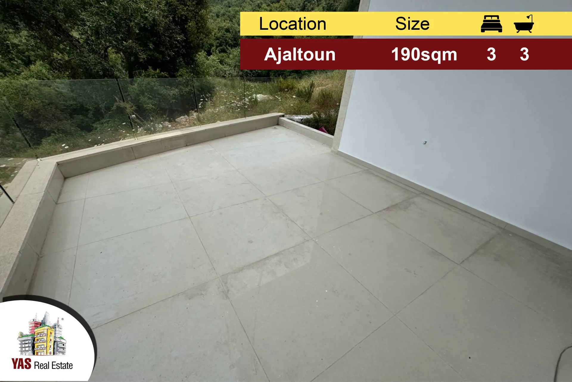Apartment for Sale in Ajaltoun - 3 bed, 3 bath