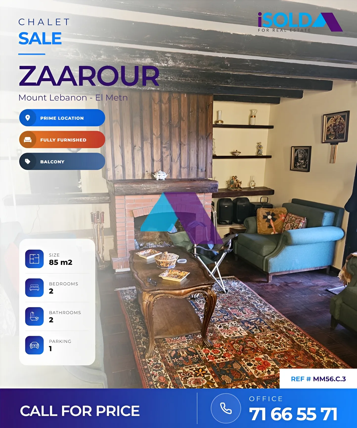 Chalet for sale in Zaarour