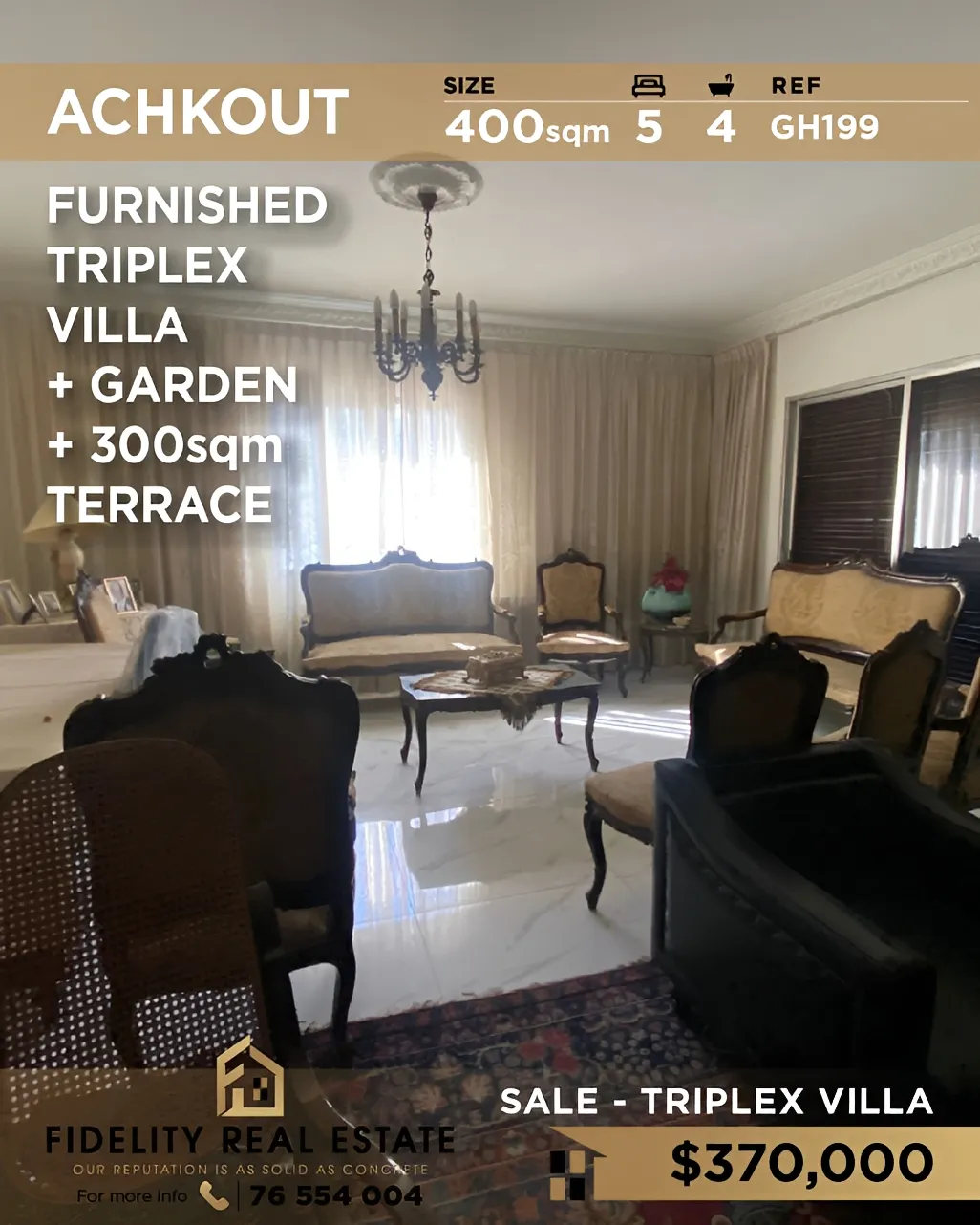 Villa for sale in Ashqout, Lebanon - 5 bed, 4 bath