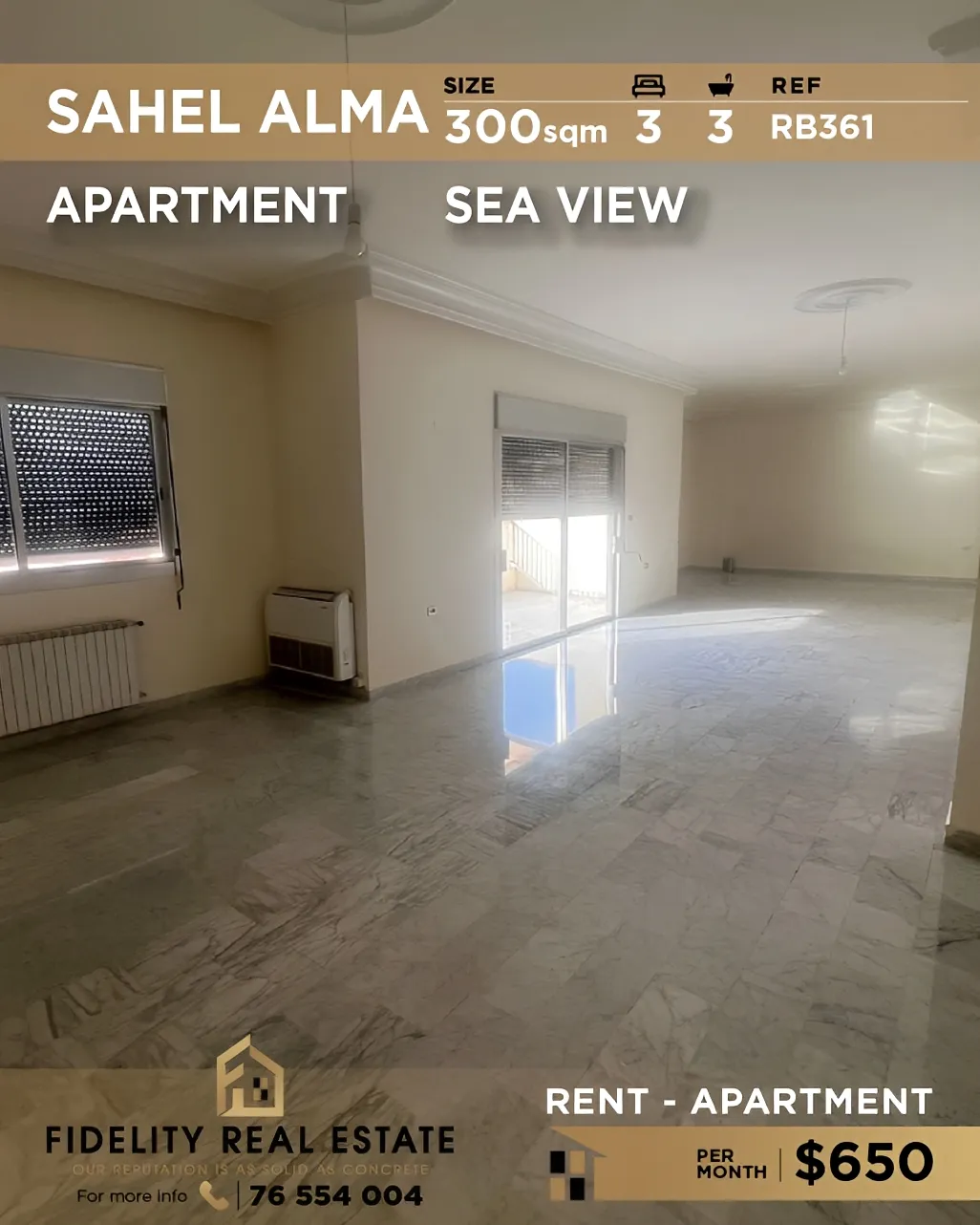 Apartment for rent in Sahel Aalma, Lebanon - 3 bed, 3 bath