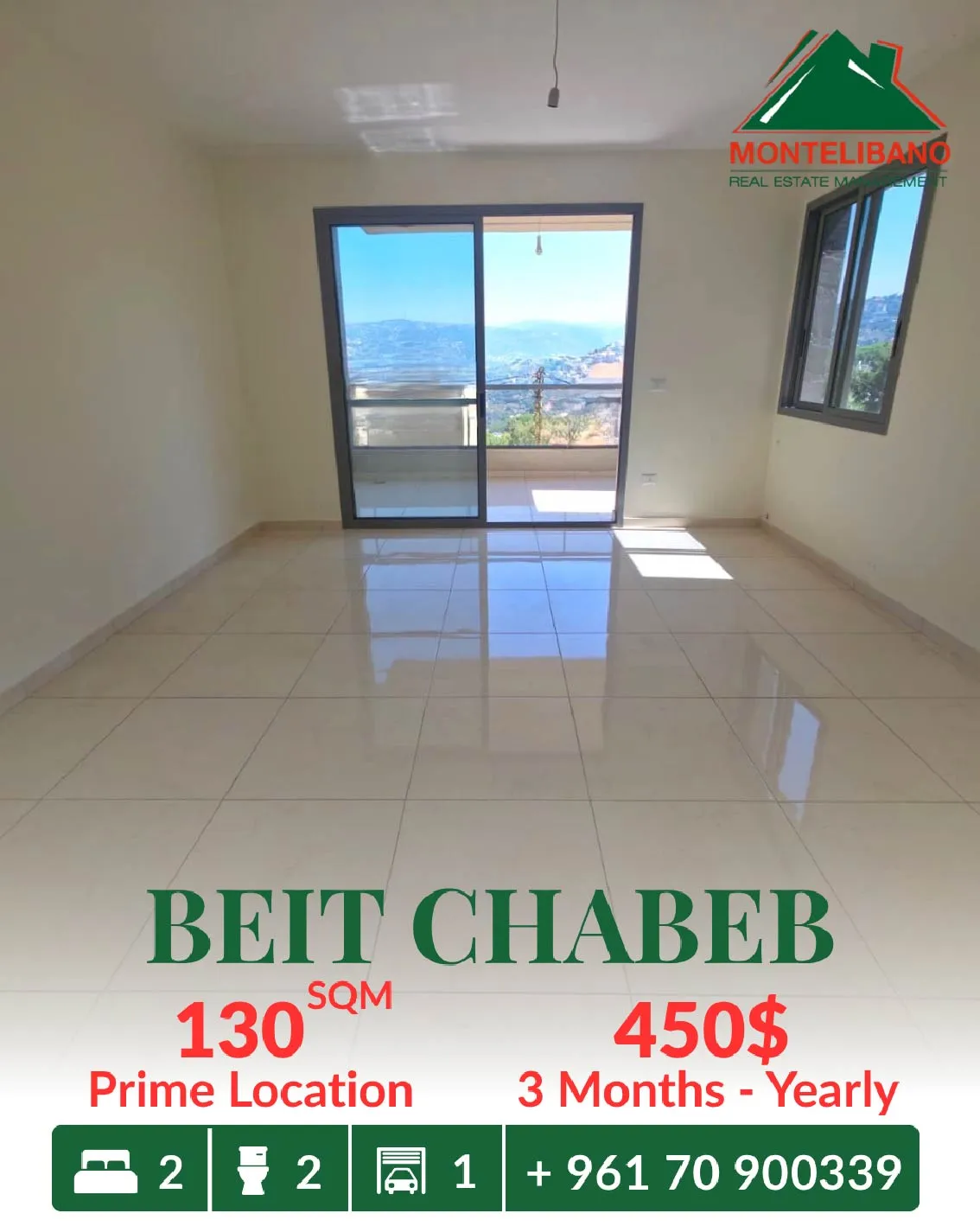 Apartment for rent in Beit Chabeb, Lebanon