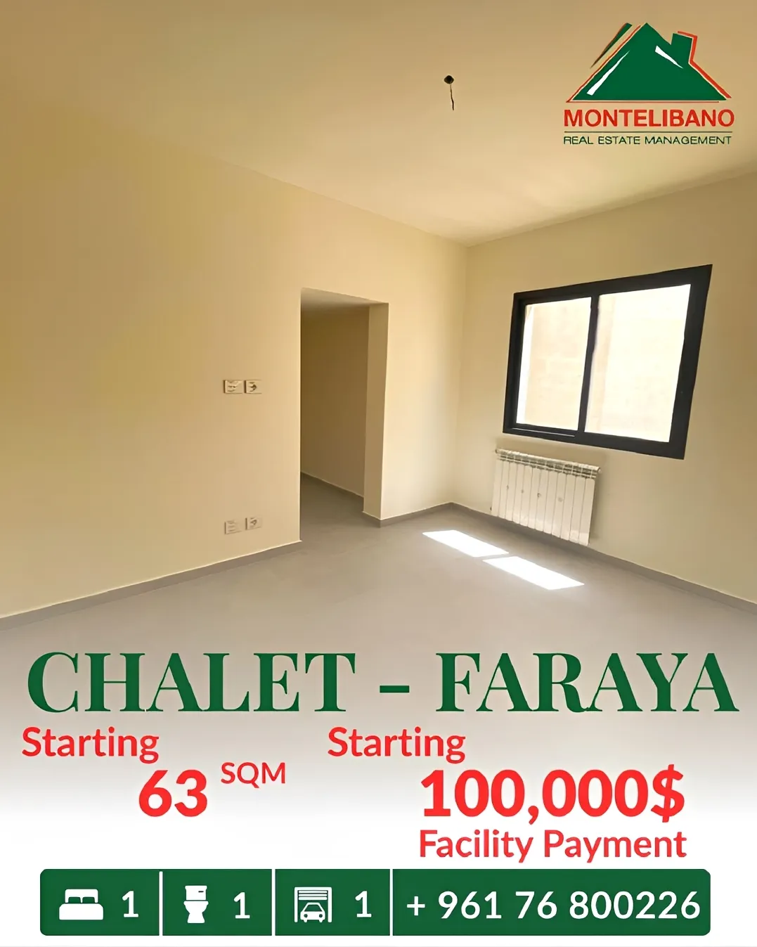 Chalet for sale in Faraya, Lebanon - 1 bed, 1 bath