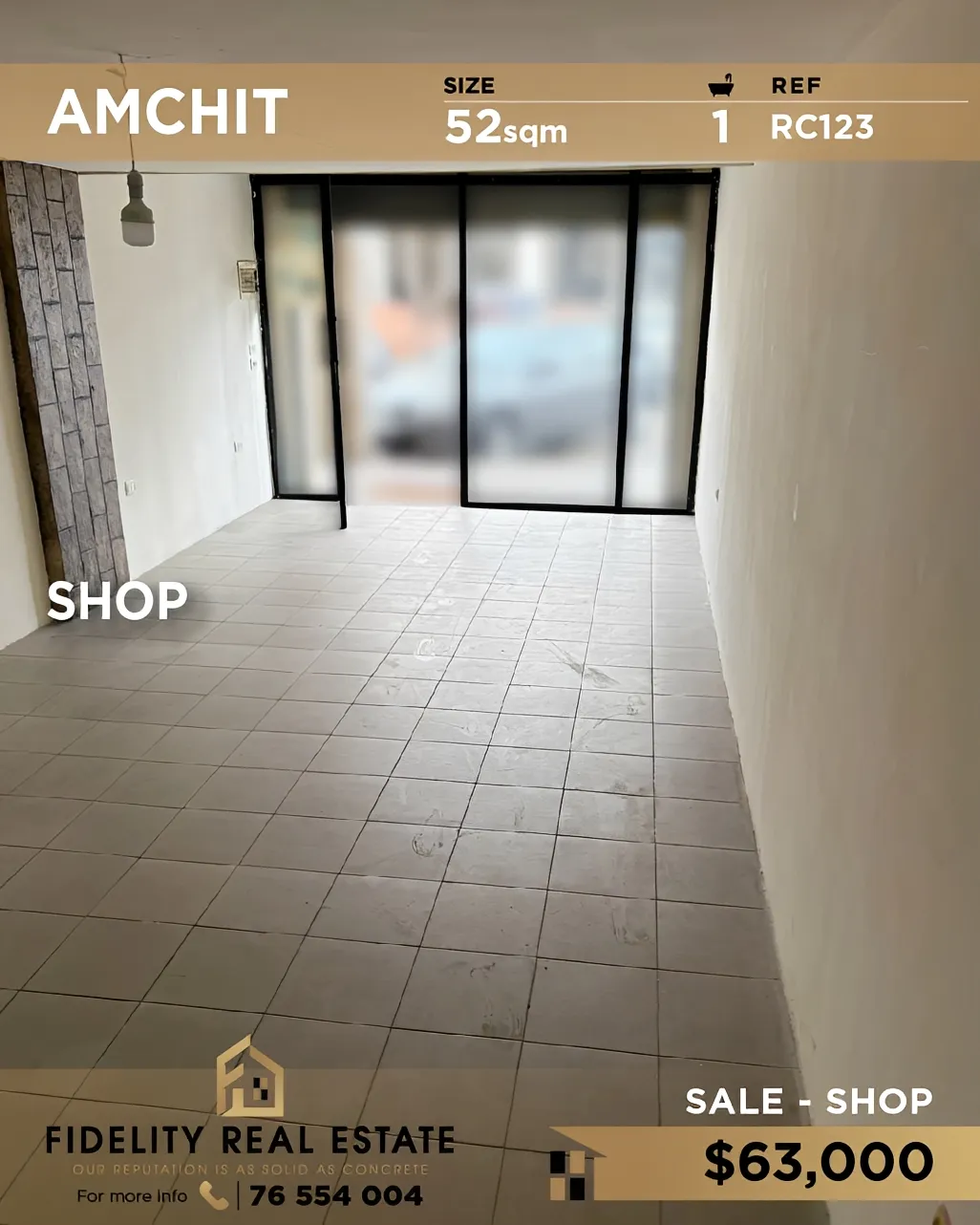Shop for Sale in Aamchit, Lebanon