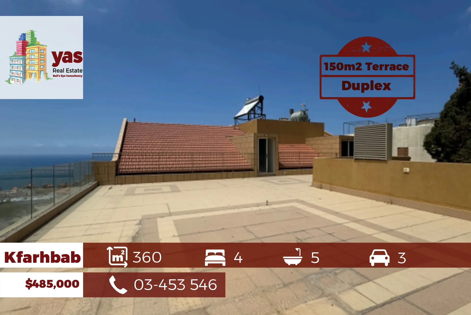 Apartment for Sale in Kfar Hbab - 4 bed, 5 bath