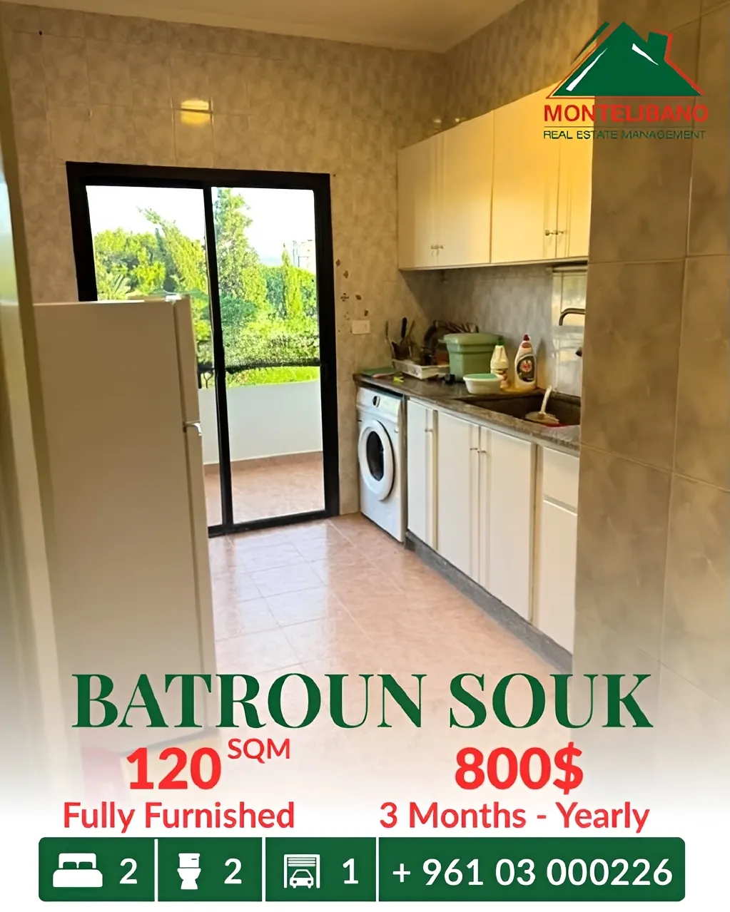 Apartment for rent in Batroun