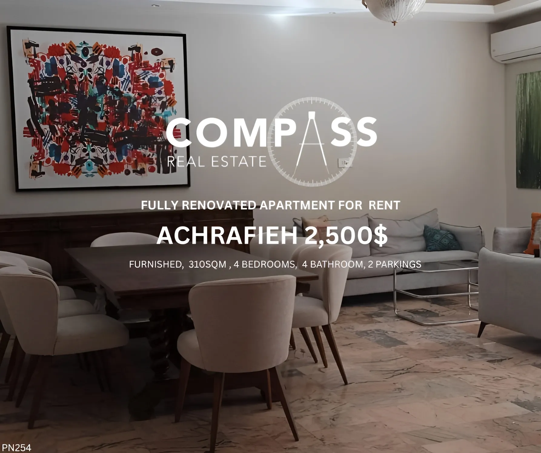 Apartment for rent in Caree d'or, Achrafieh - 4 bed, 4 bath