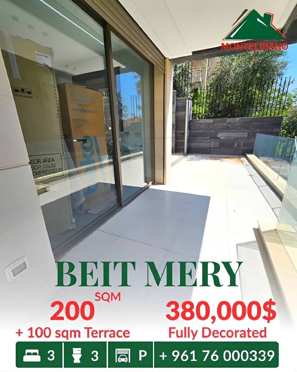 Apartment for sale in Beit Meri, Lebanon - 3 bed, 3 bath