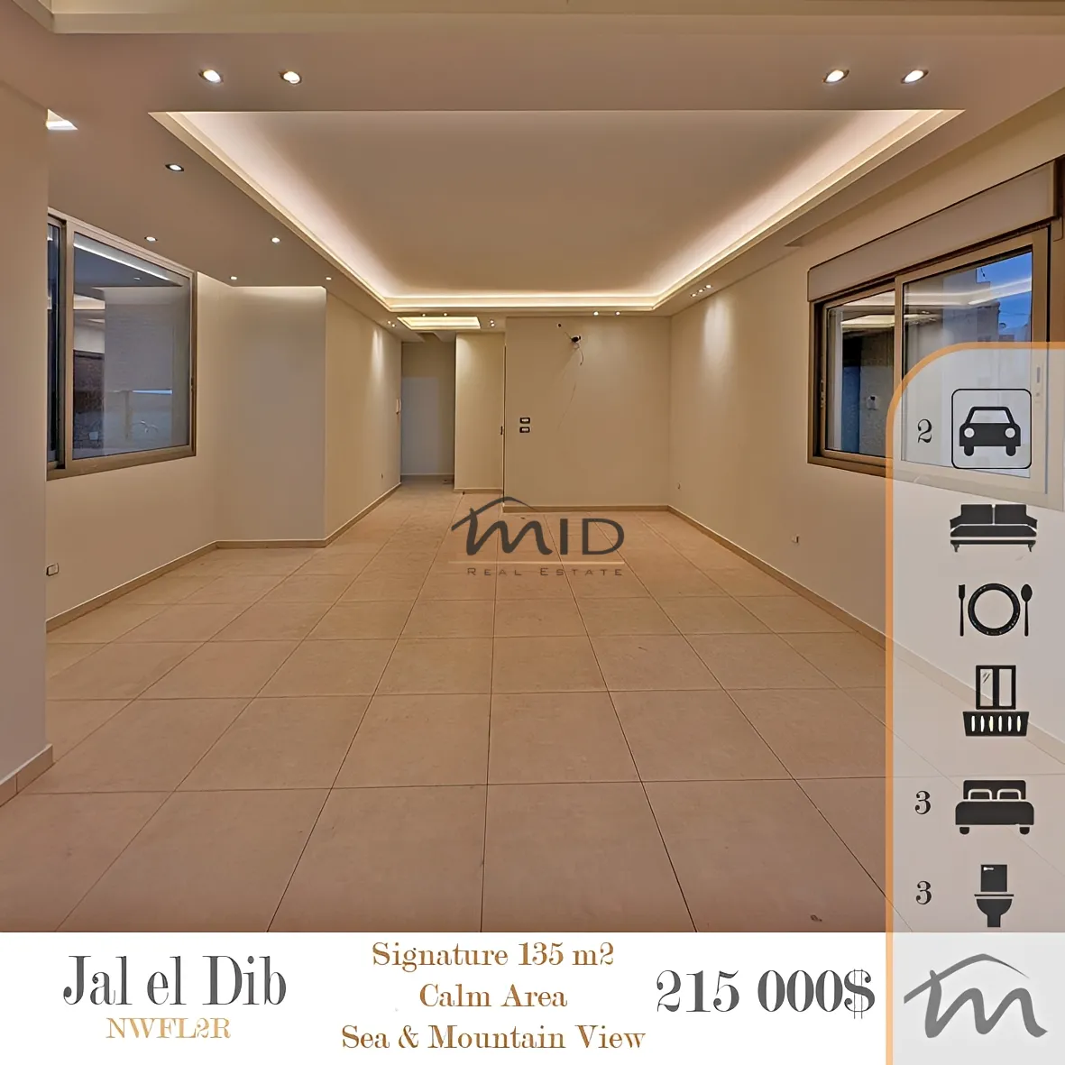 Apartment for sale in Jal el dib, lebanon - 3 bed, 3.0 bath