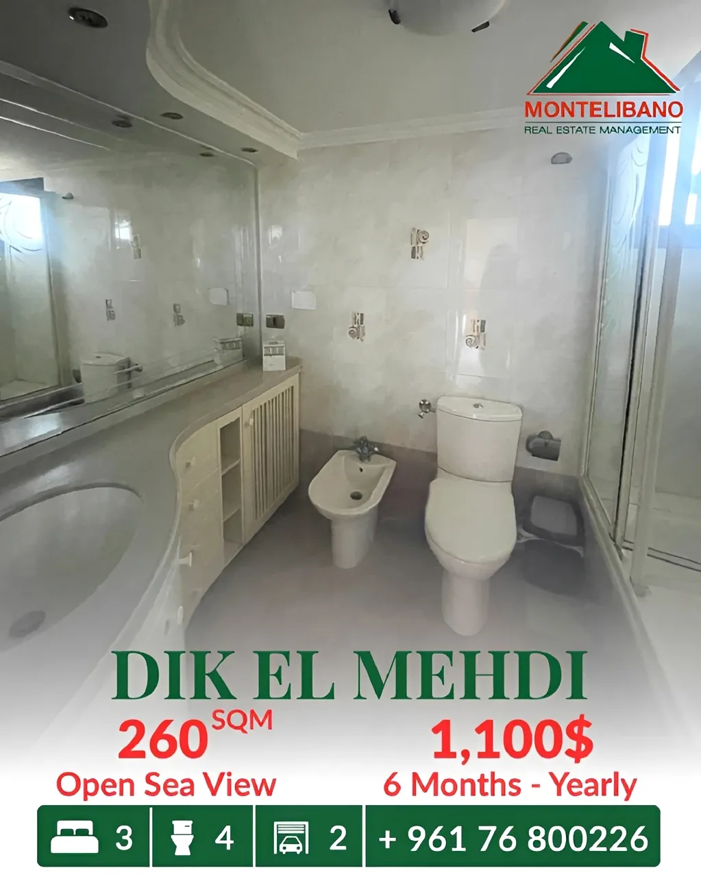 Apartment for rent in Dik El Mehdi