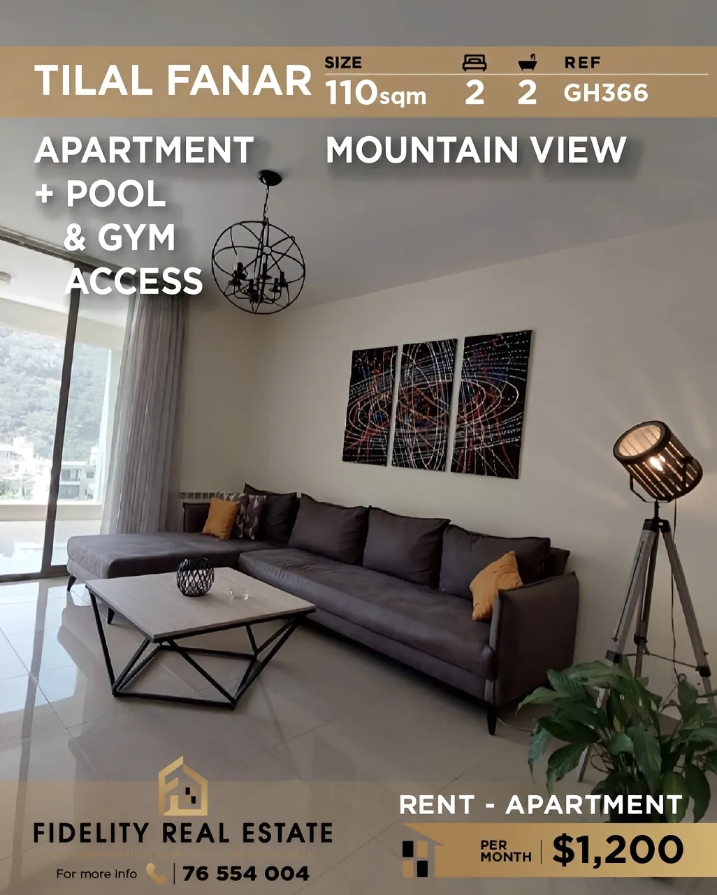 Apartment for rent in Fanar, Lebanon