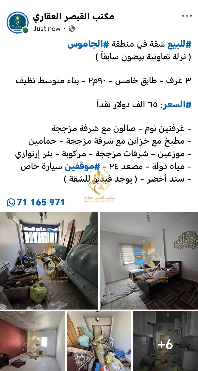 Apartment for sale in Jamous St, Lebanon