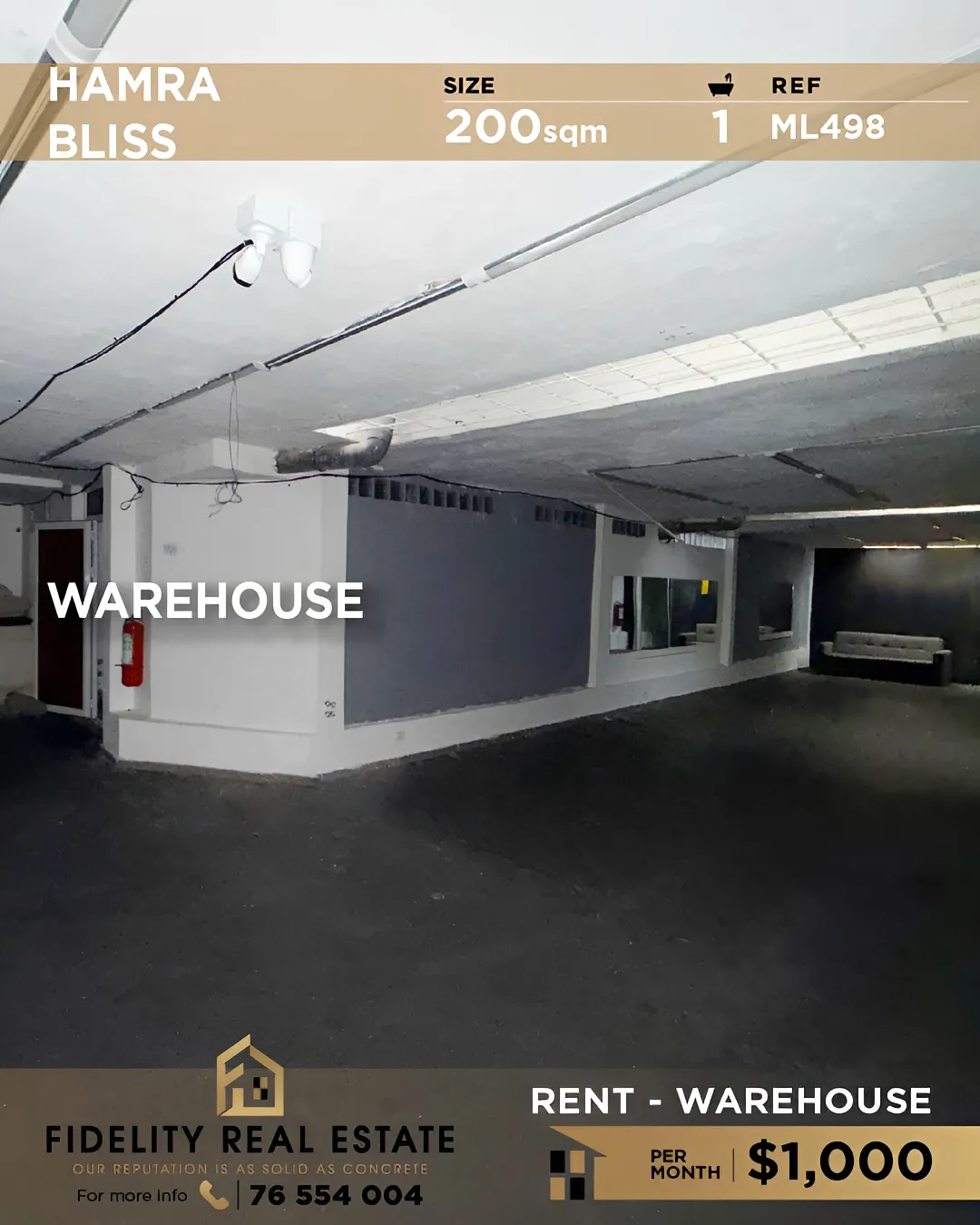 Warehouse for Rent in Hamra, Beirut, Lebanon