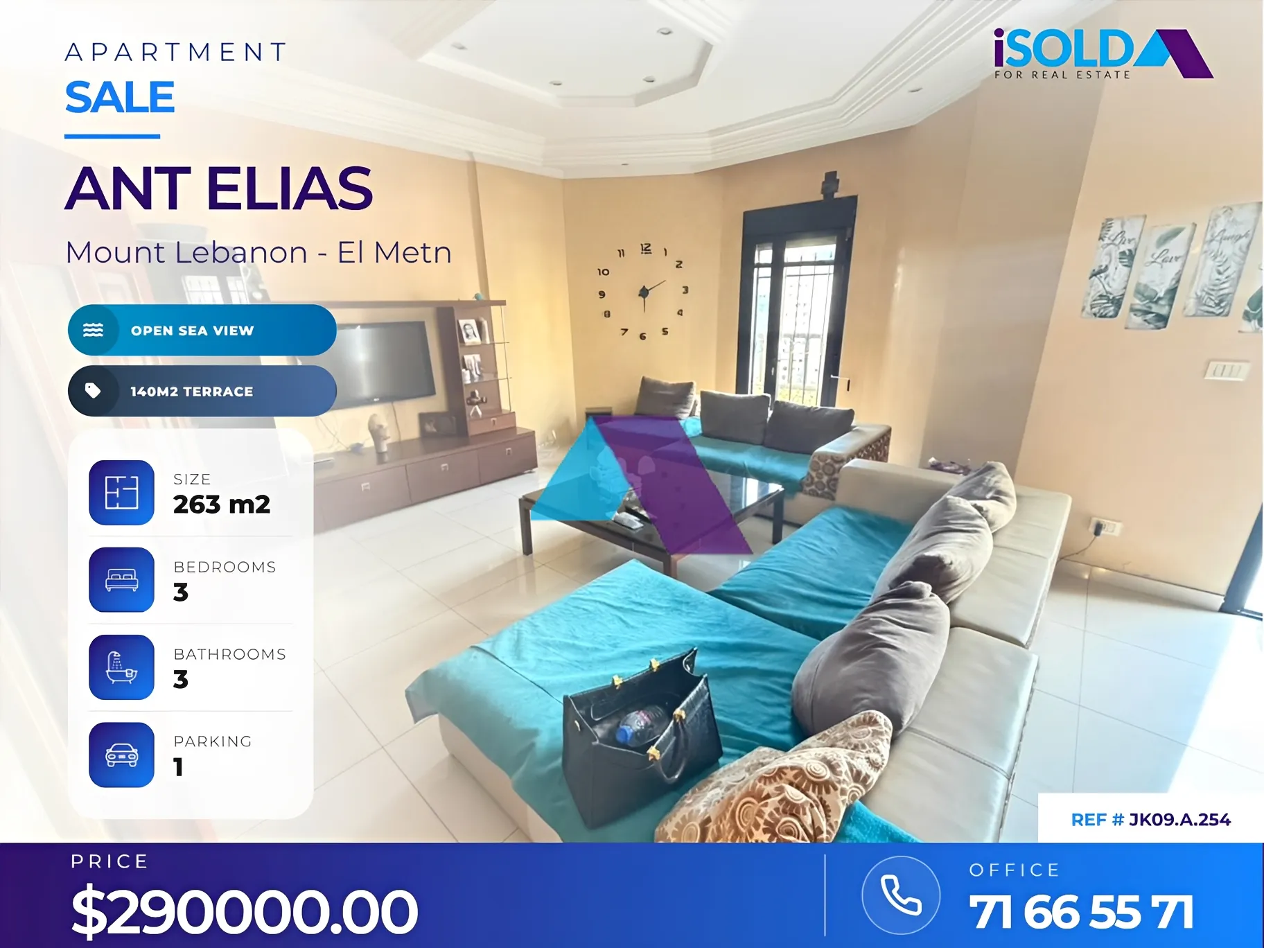 Apartment for sale in Antelias, Lebanon