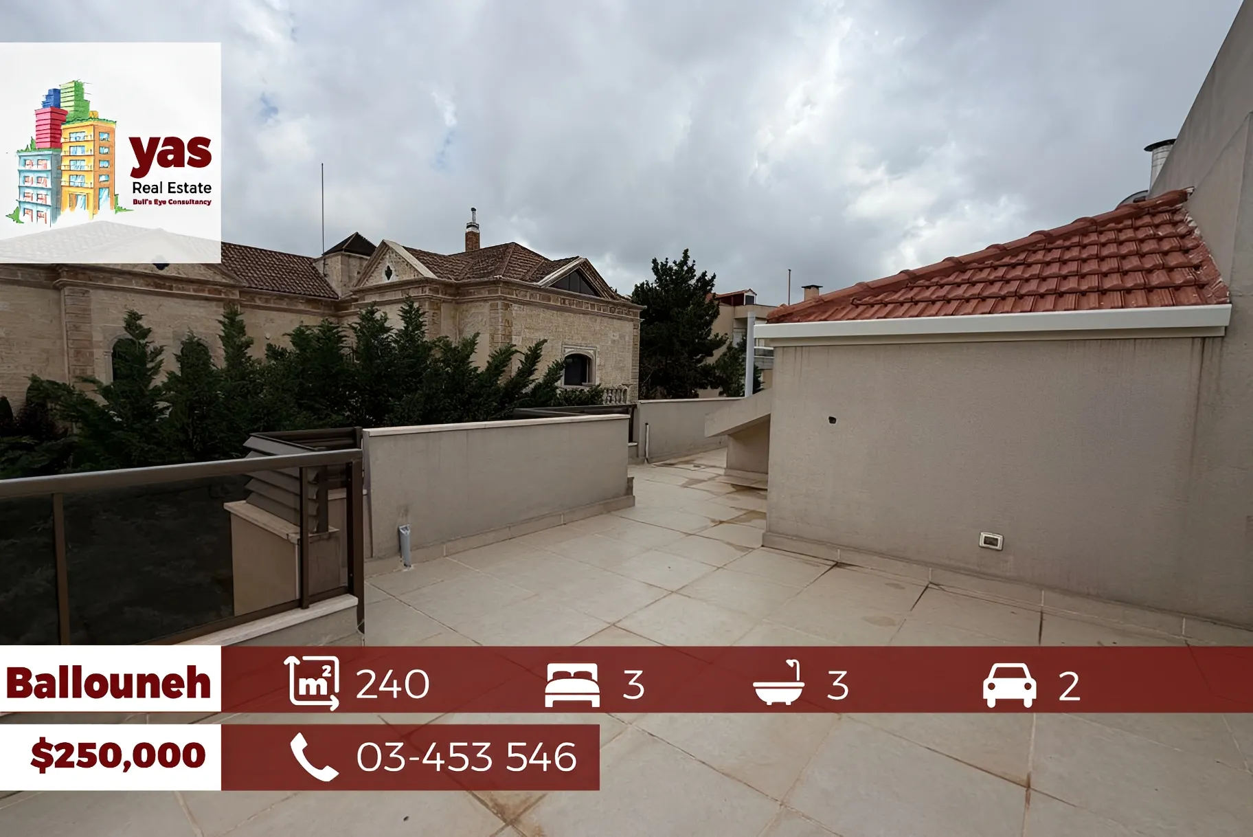 Apartment for sale in Ballouneh, Lebanon - 3 bed, 3 bath