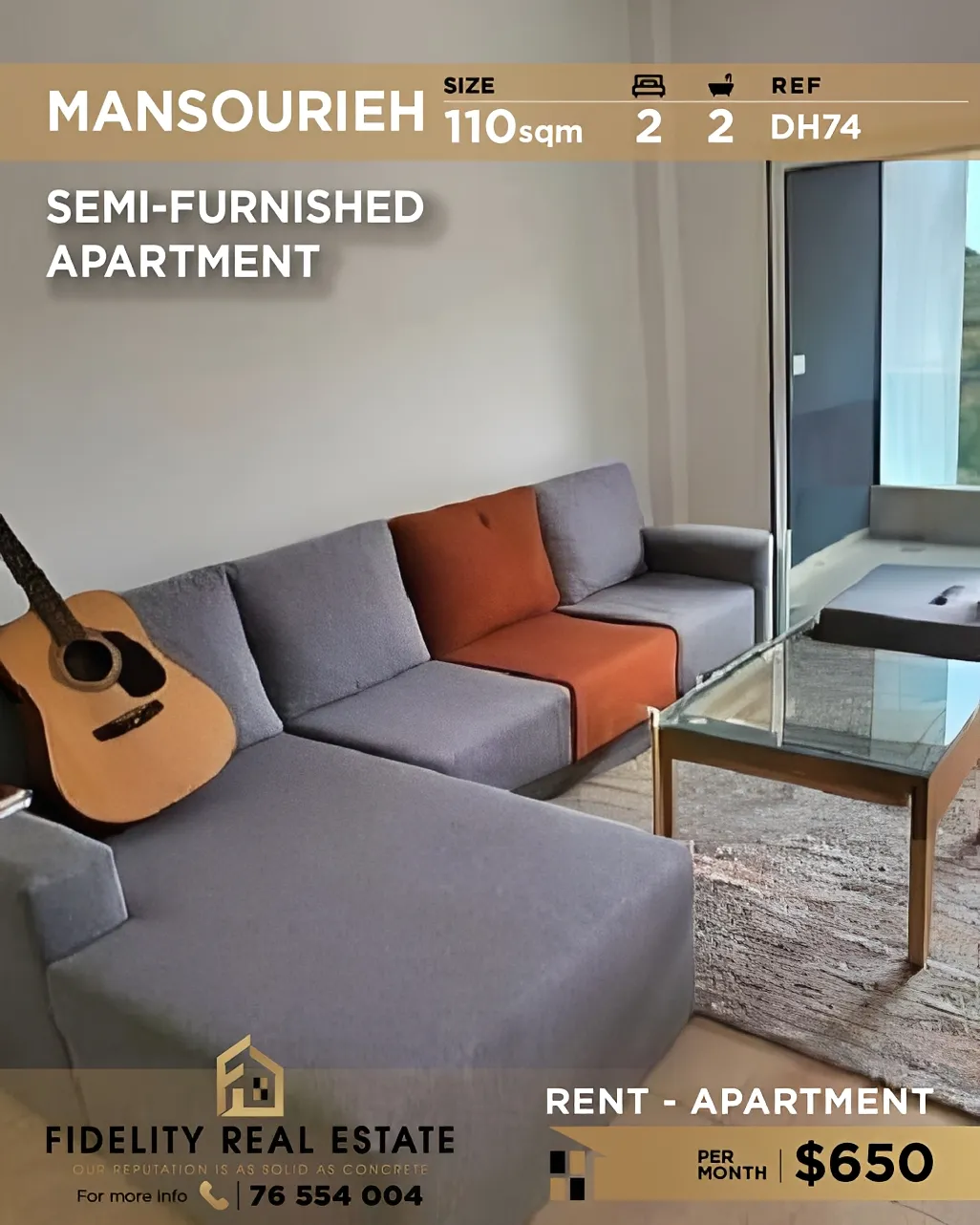 Apartment for rent in Mansourieh, Lebanon - 2 bed, 2 bath