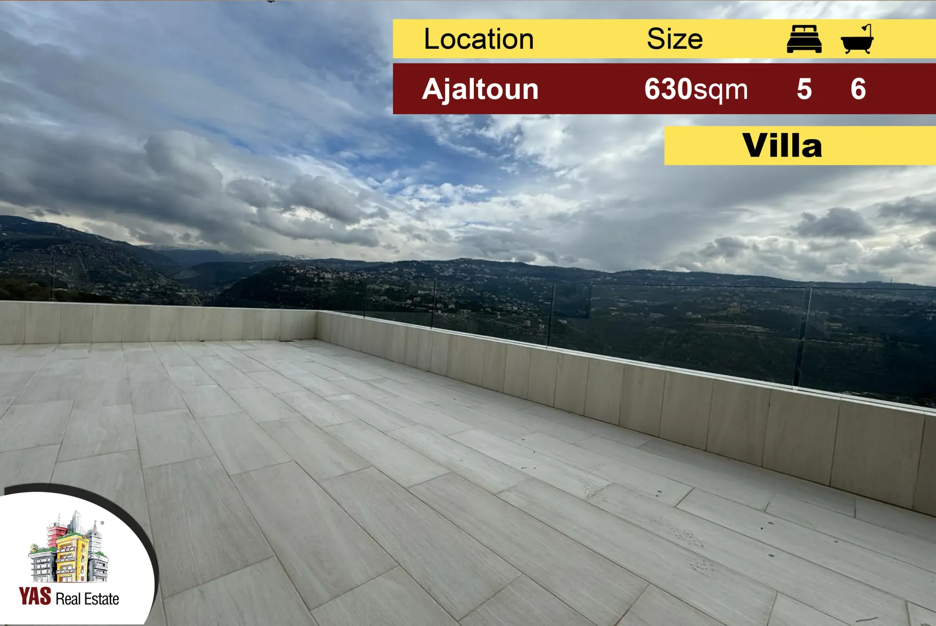 Apartment for Sale in Ajaltoun - 5 bed, 6 bath