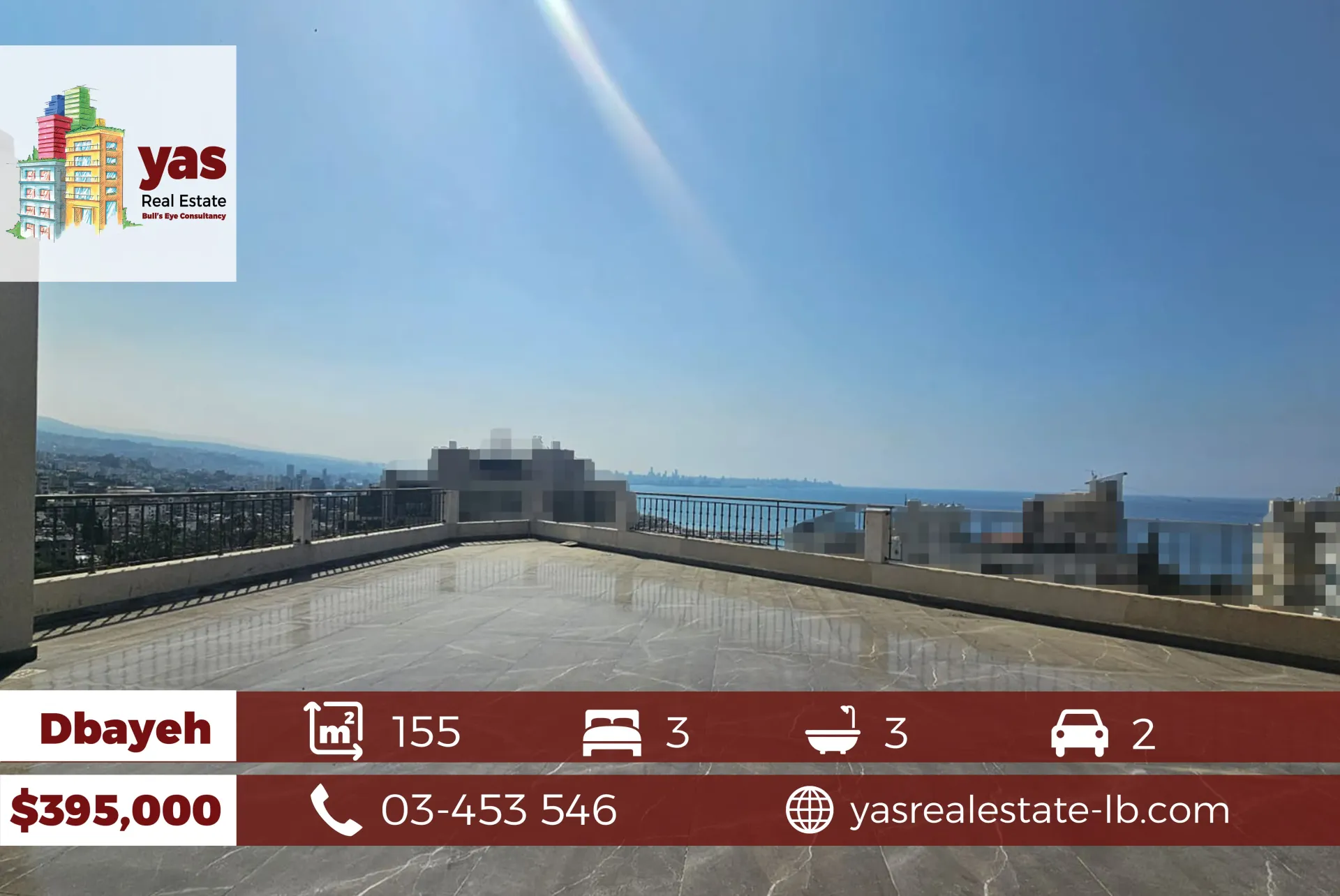 Apartment for Sale in Dbayeh - 3 bed, 3 bath