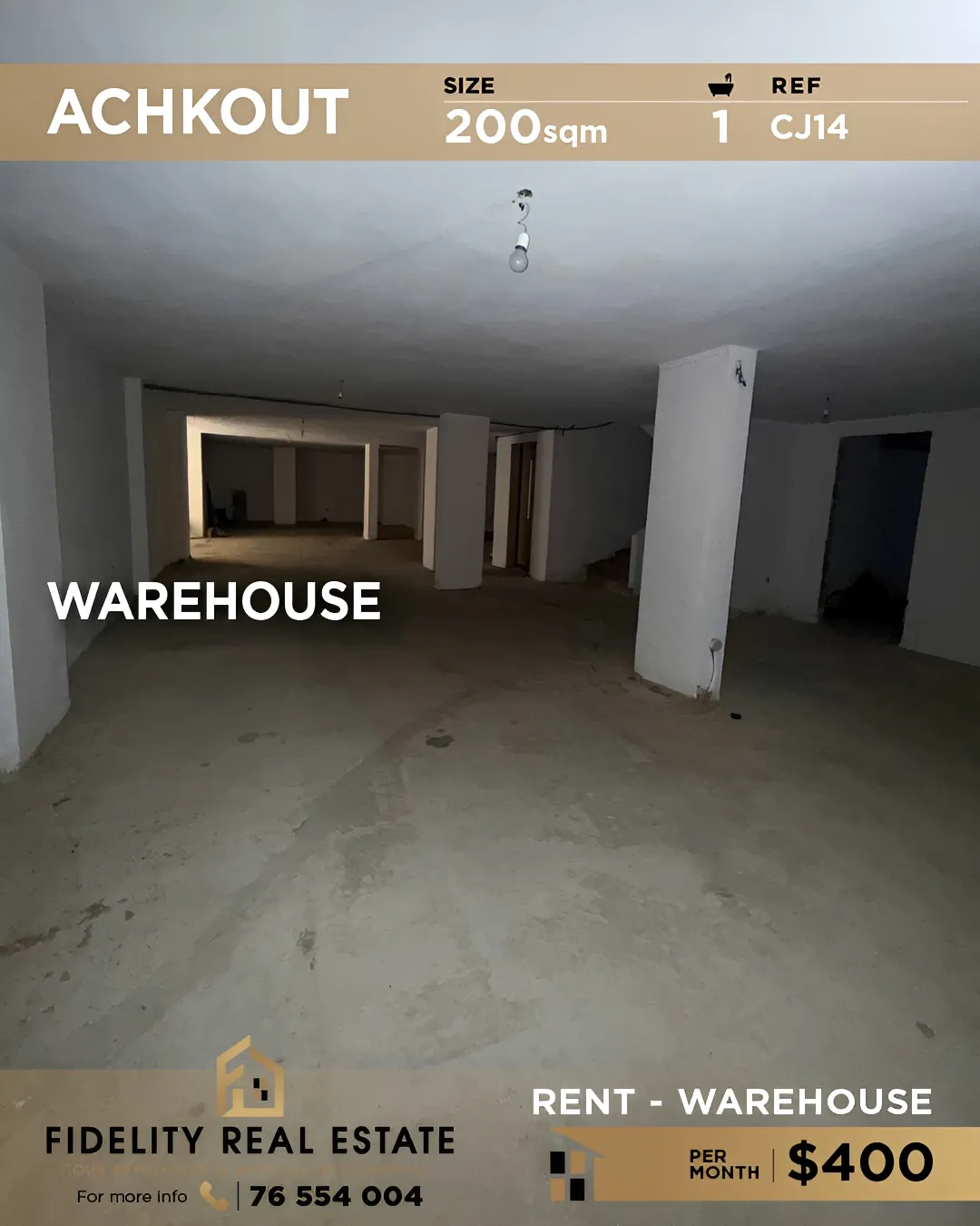 Warehouse for rent in Ashqout, Lebanon