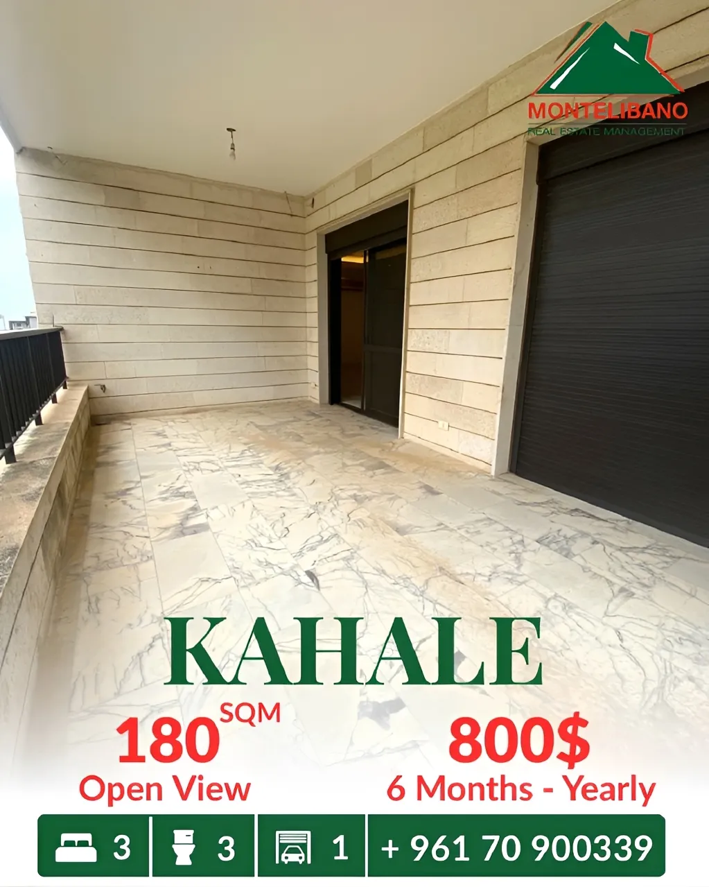 Apartment for rent in Kahale, Lebanon - 3 bed, 3 bath