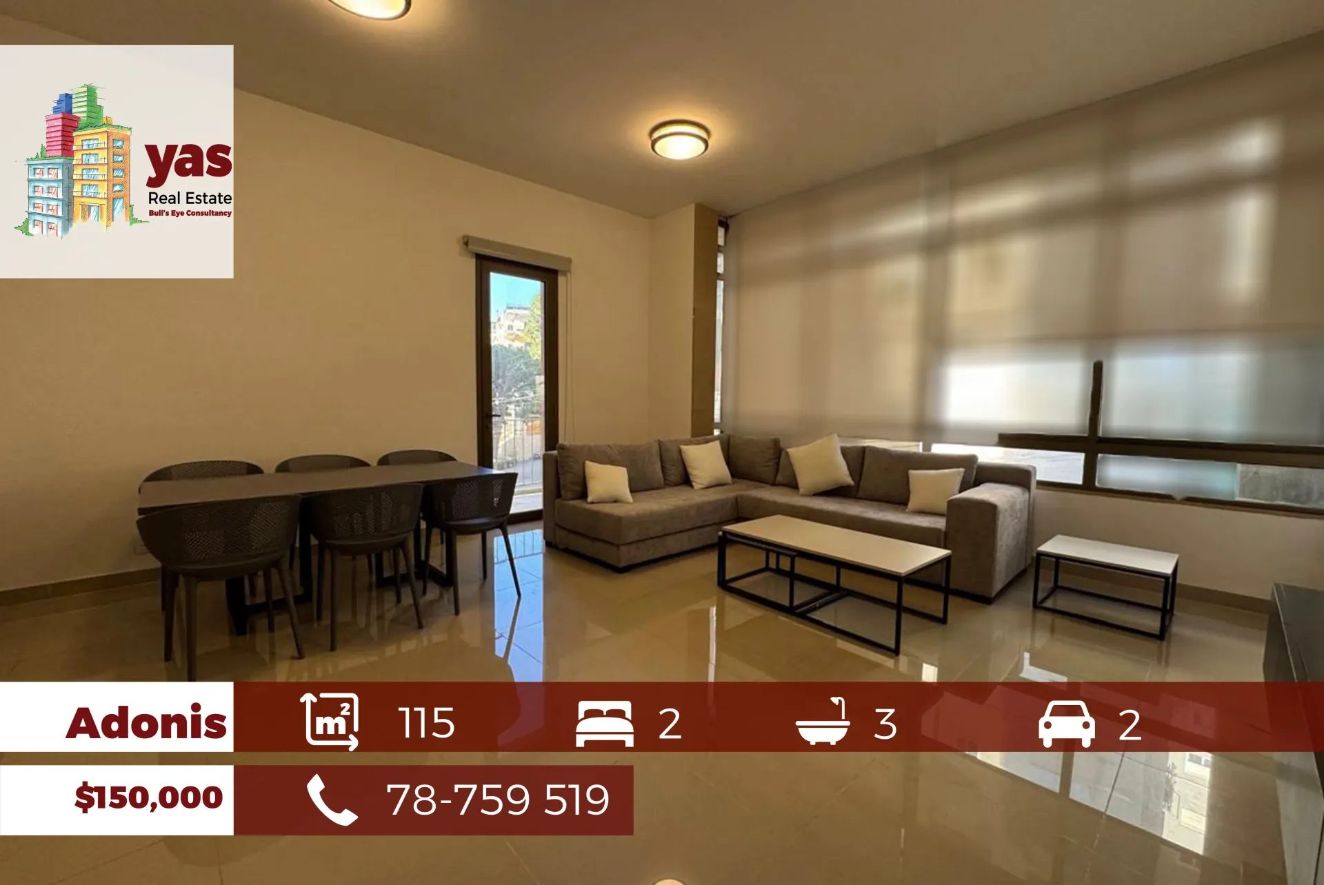 Apartment for Sale in Adonis - 2 bed, 3 bath