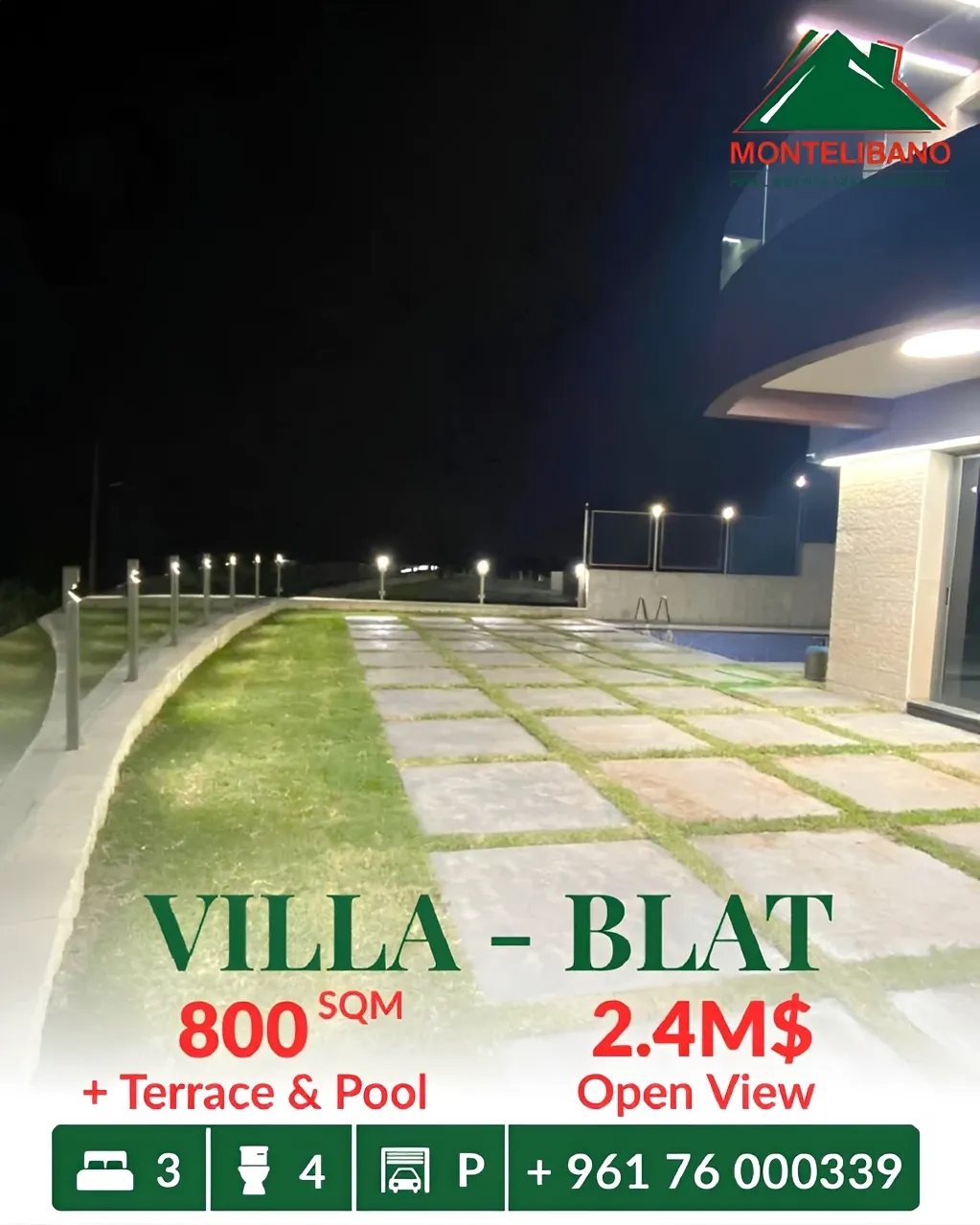 Villa for sale in Blat, Lebanon