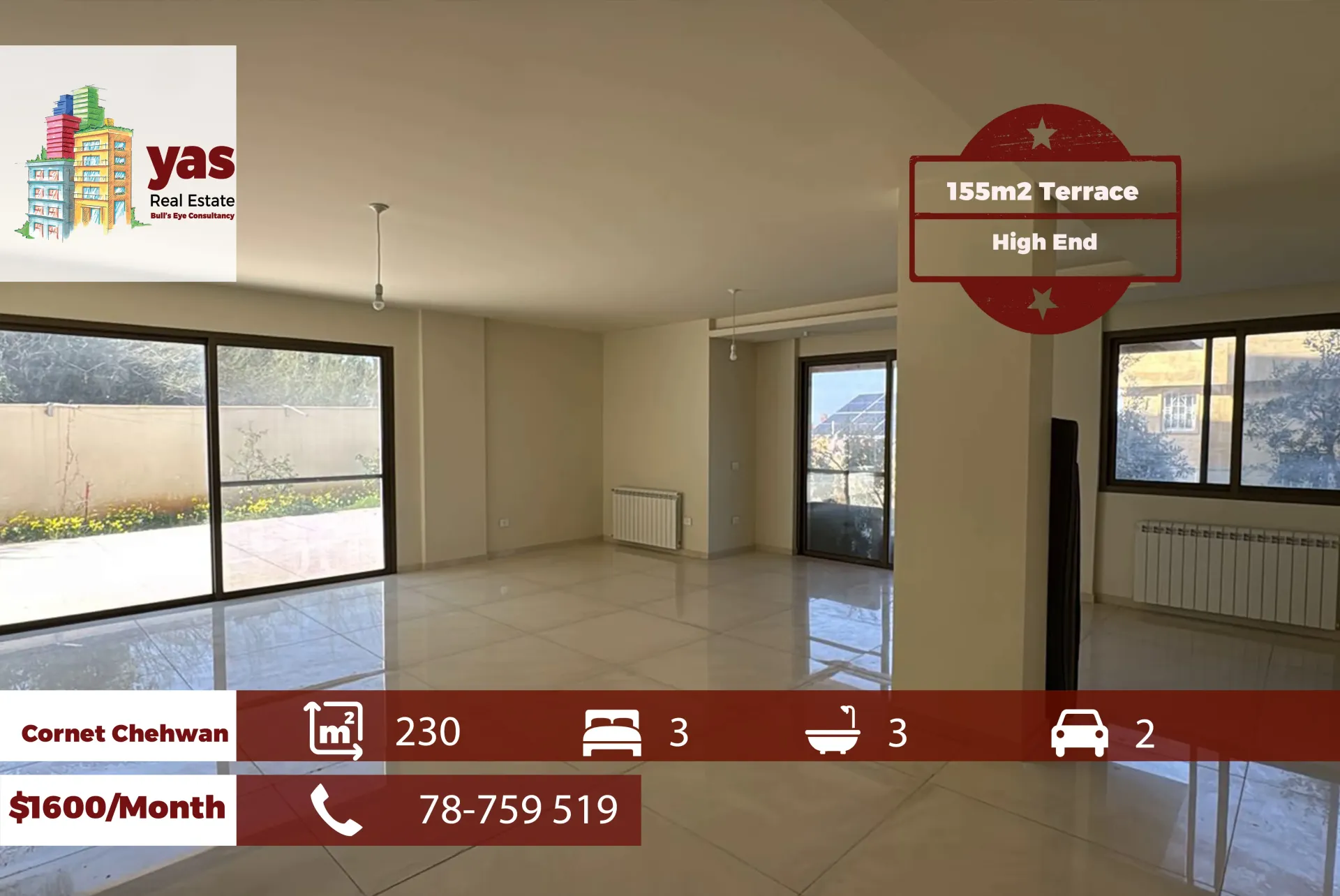 Apartment for Rent in Qornet Shahwane - 3 bed, 3 bath