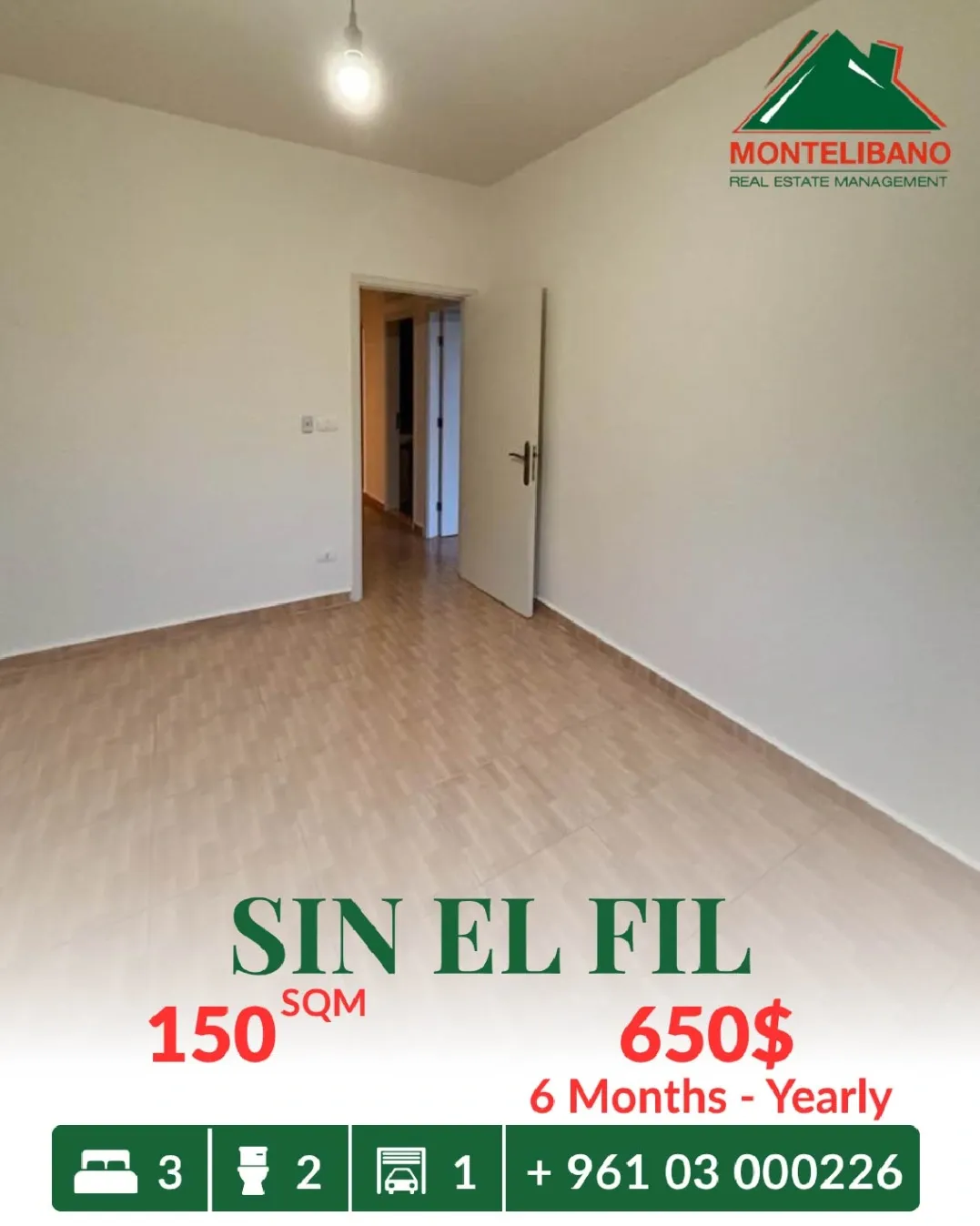 Apartment for rent in Sin El Fil, Lebanon