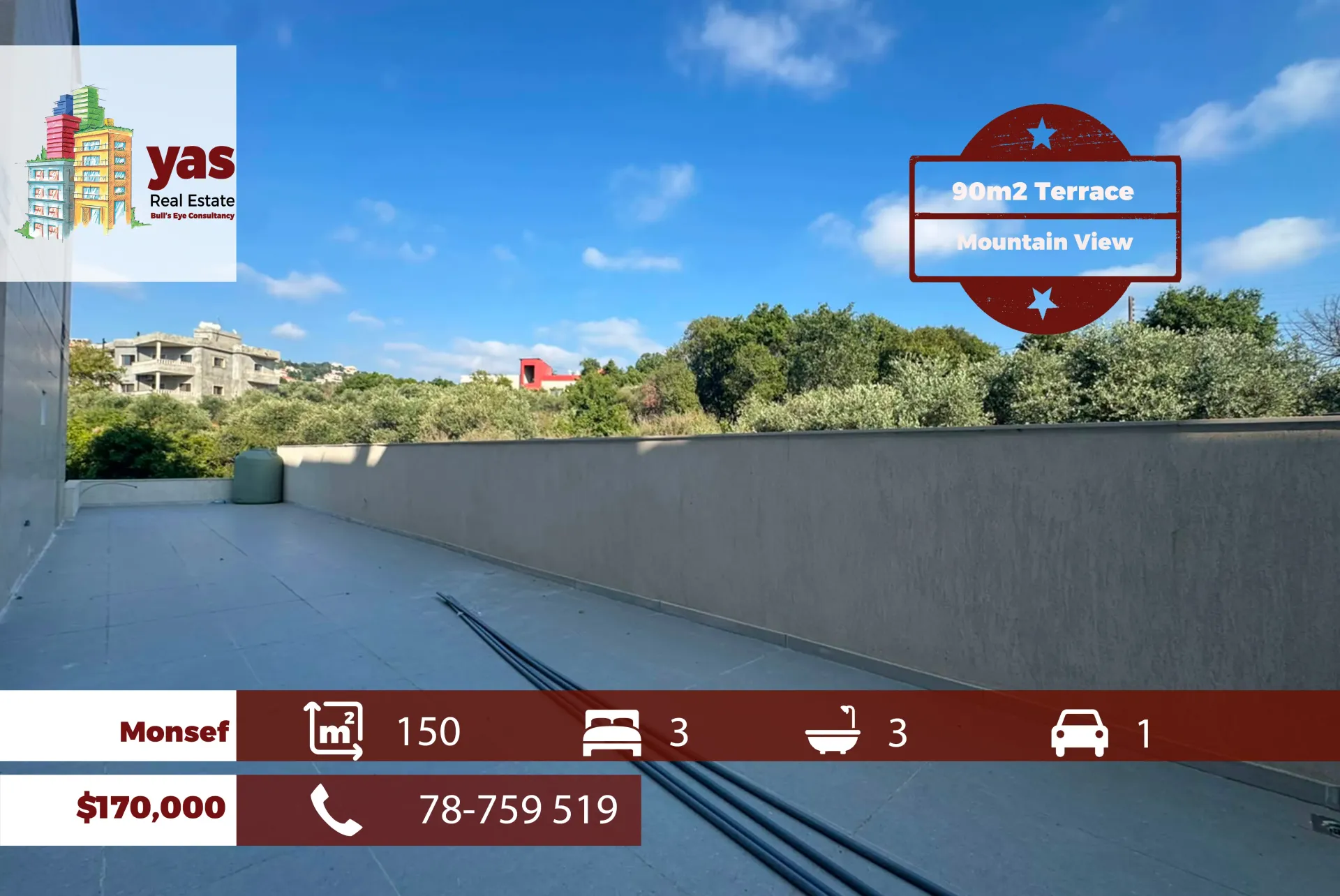 Apartment for Sale in Monsef - 3 bed, 3 bath