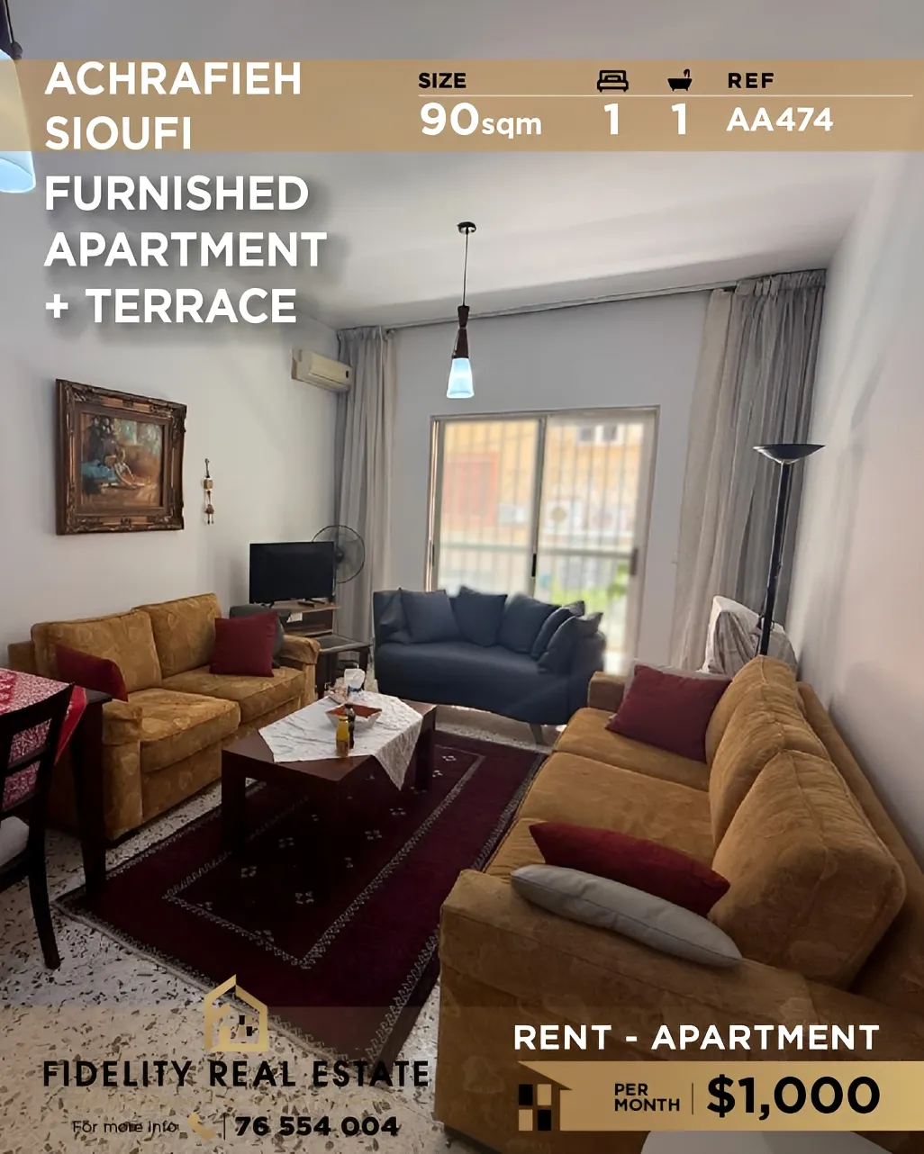 Apartment for rent in Achrafieh, Beirut, Lebanon