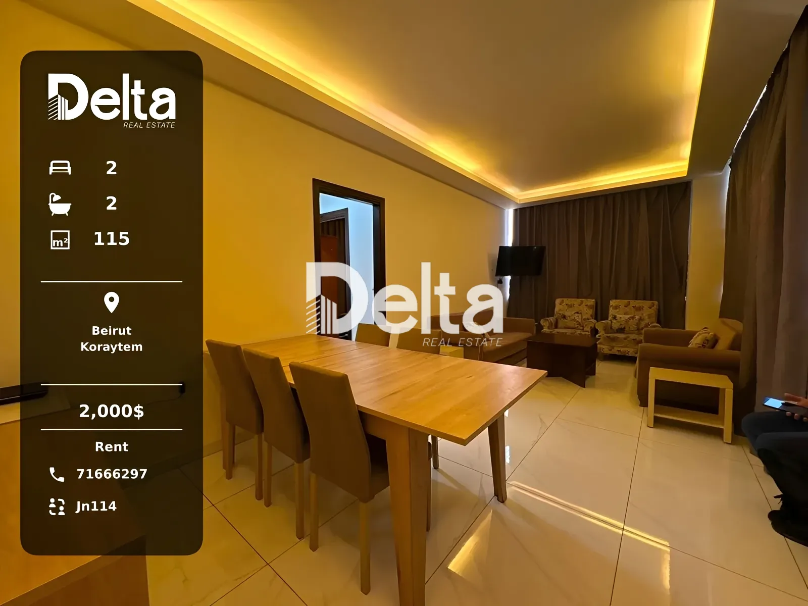 Apartment for rent in Kraytem, beirut, lebanon - 2 bed, 2 bath