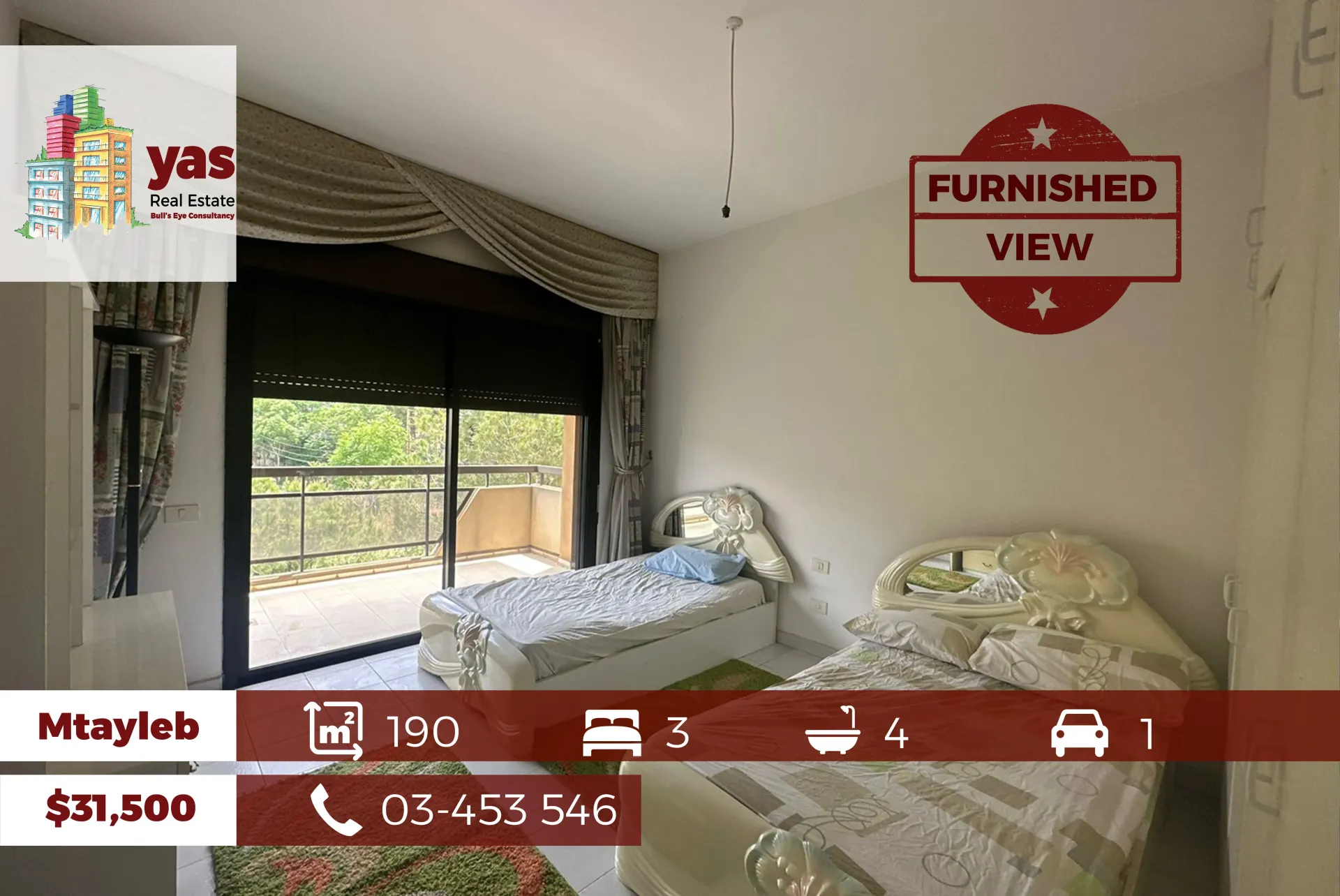 Apartment for Sale in Mtaileb - 3 bed, 4 bath