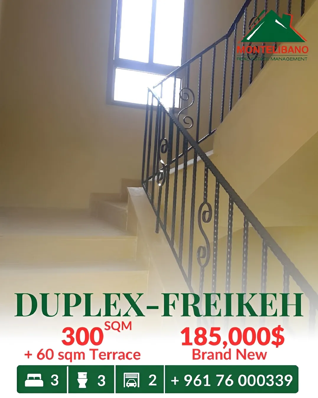 Duplex for sale in Fraikeh, Lebanon - 3 bed, 3 bath
