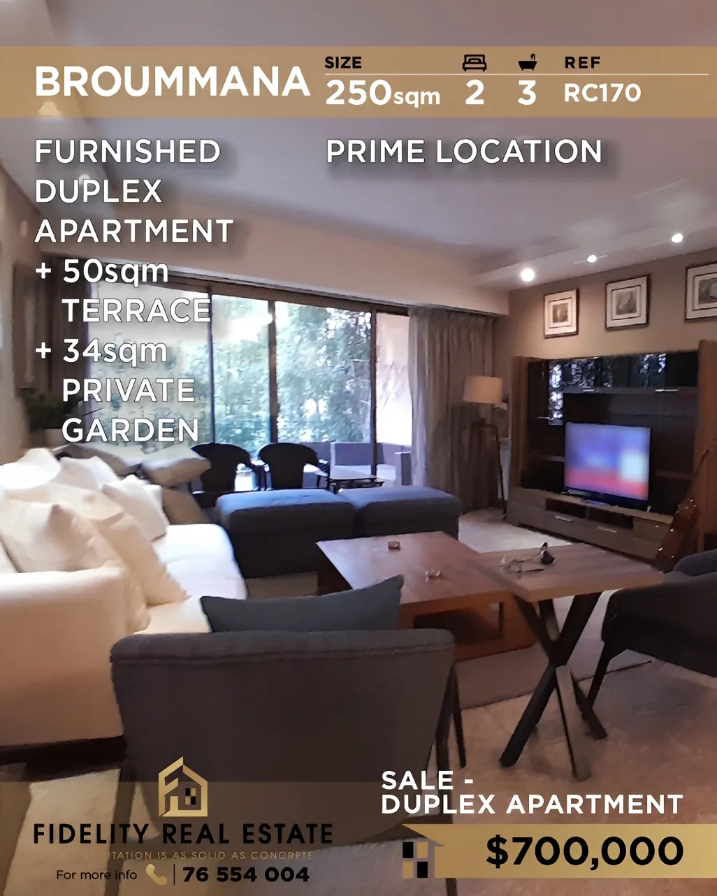 Apartment for sale in Broummana, Lebanon - 2 bed, 3 bath
