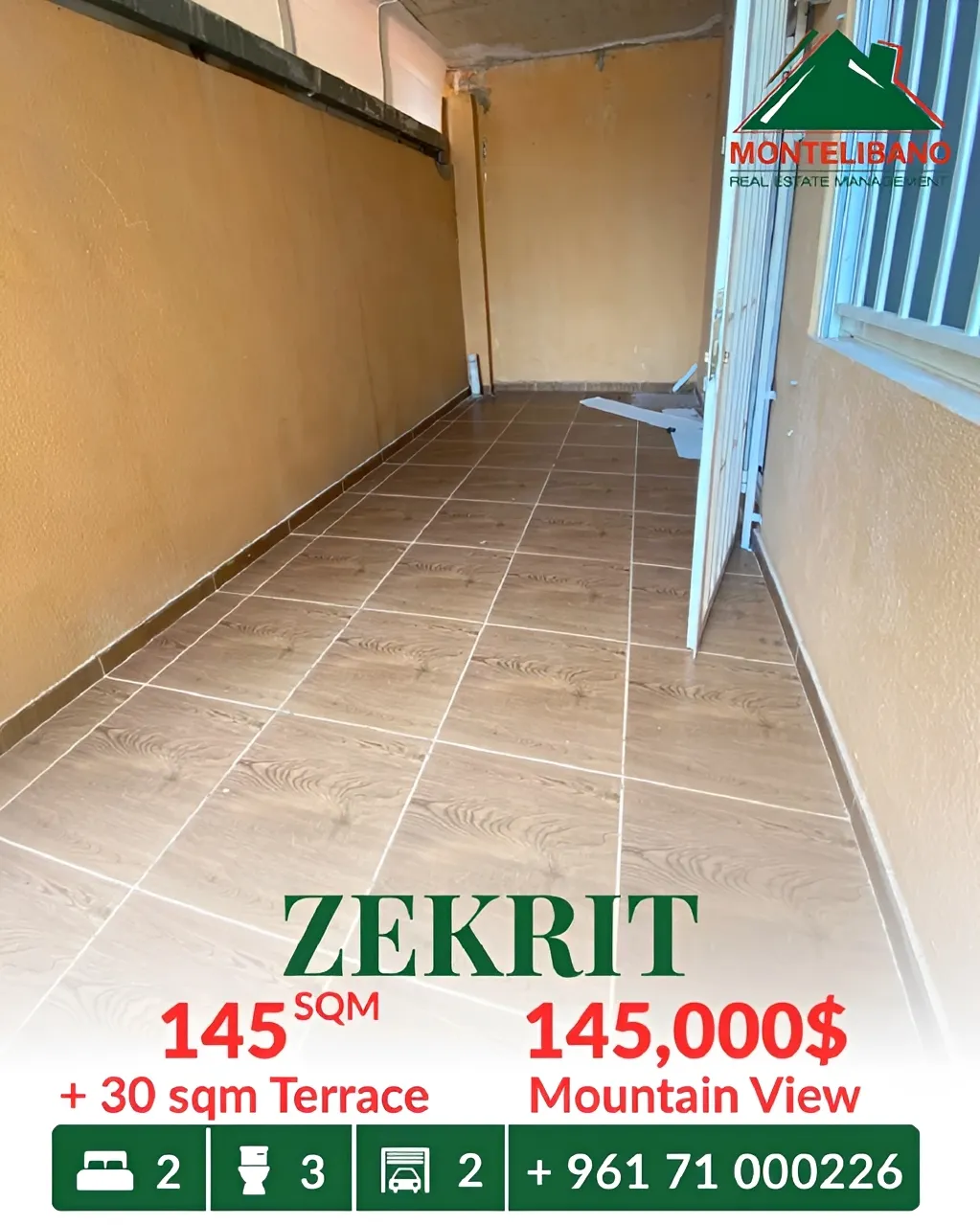 Apartment for sale in Zikrit, Lebanon - 2 bed, 3 bath