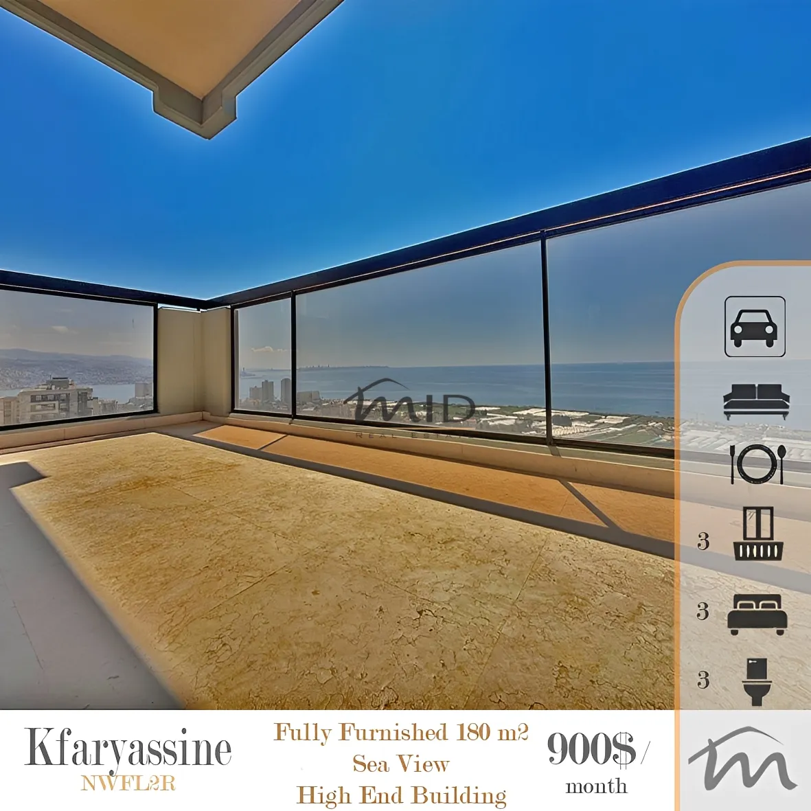 Apartment for rent in Kfaryassine, lebanon - 3 bed, 3.0 bath
