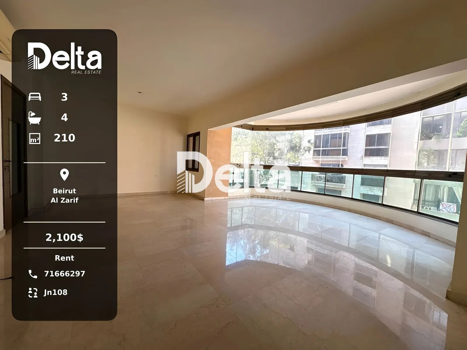 Apartment for rent in Zarif, beirut, lebanon - 3 bed, 4.0 bath
