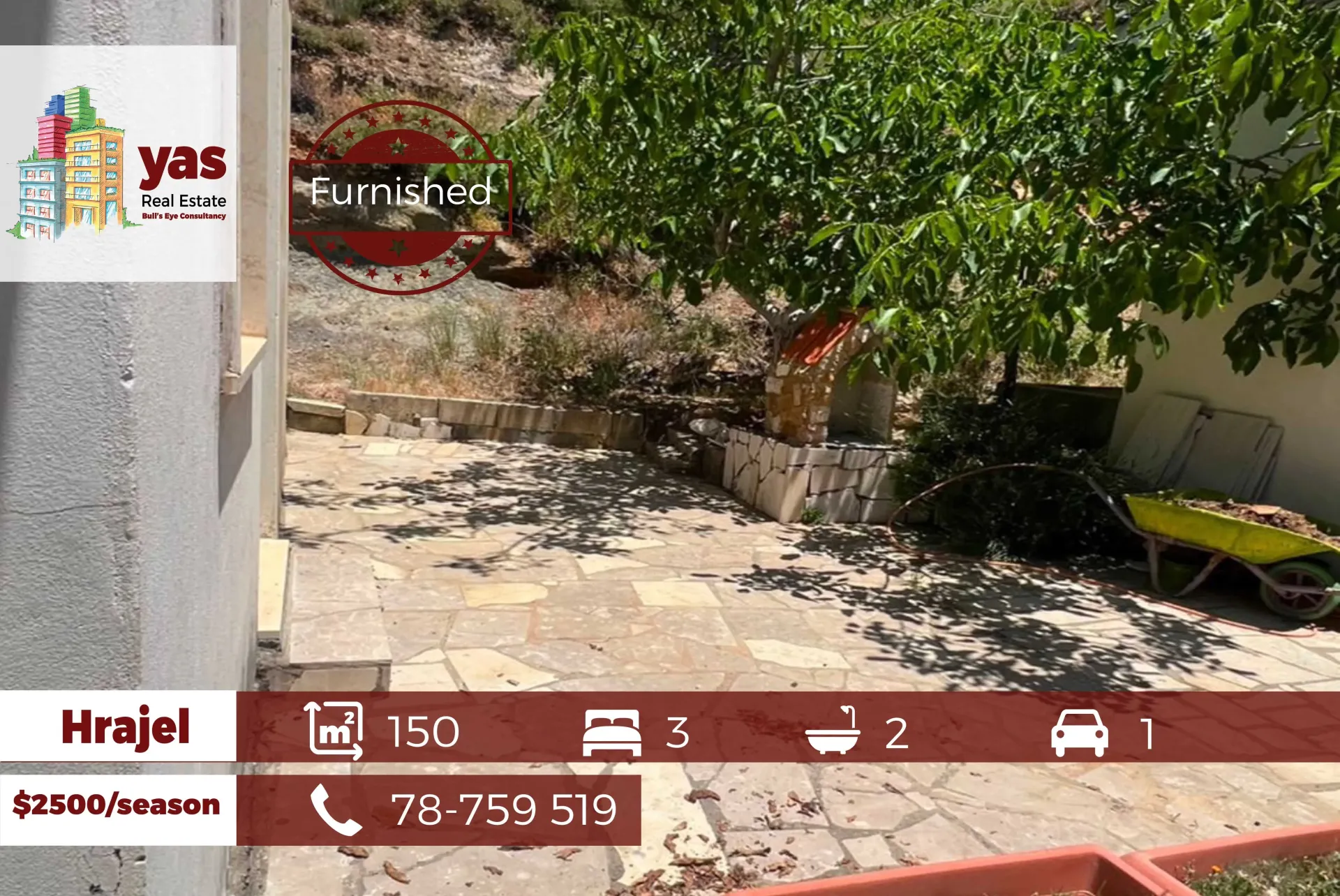 Apartment for Rent in Hrajel - 3 bed, 2 bath