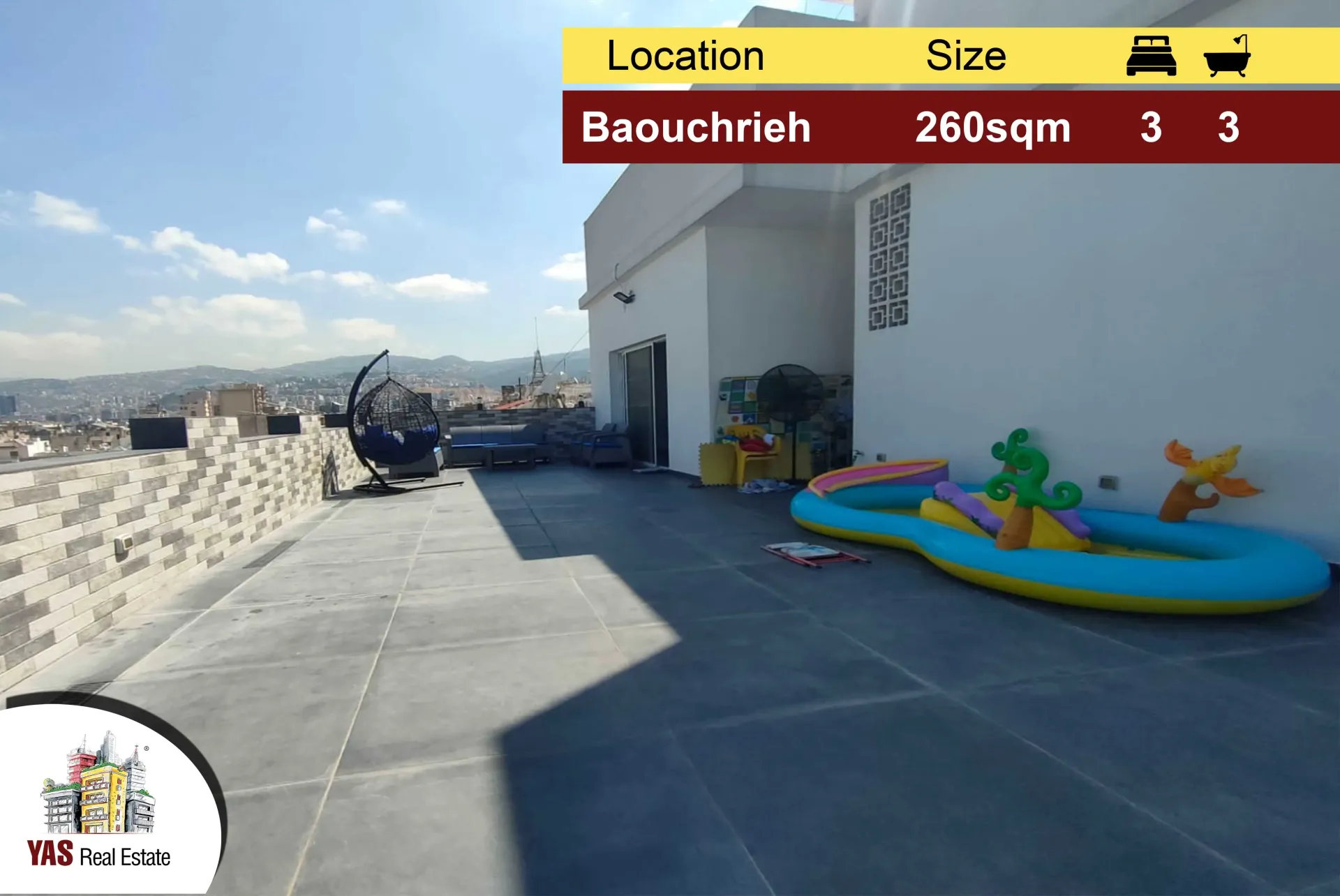 Apartment for Sale in Sad El Baouchriyeh - 3 bed, 3 bath